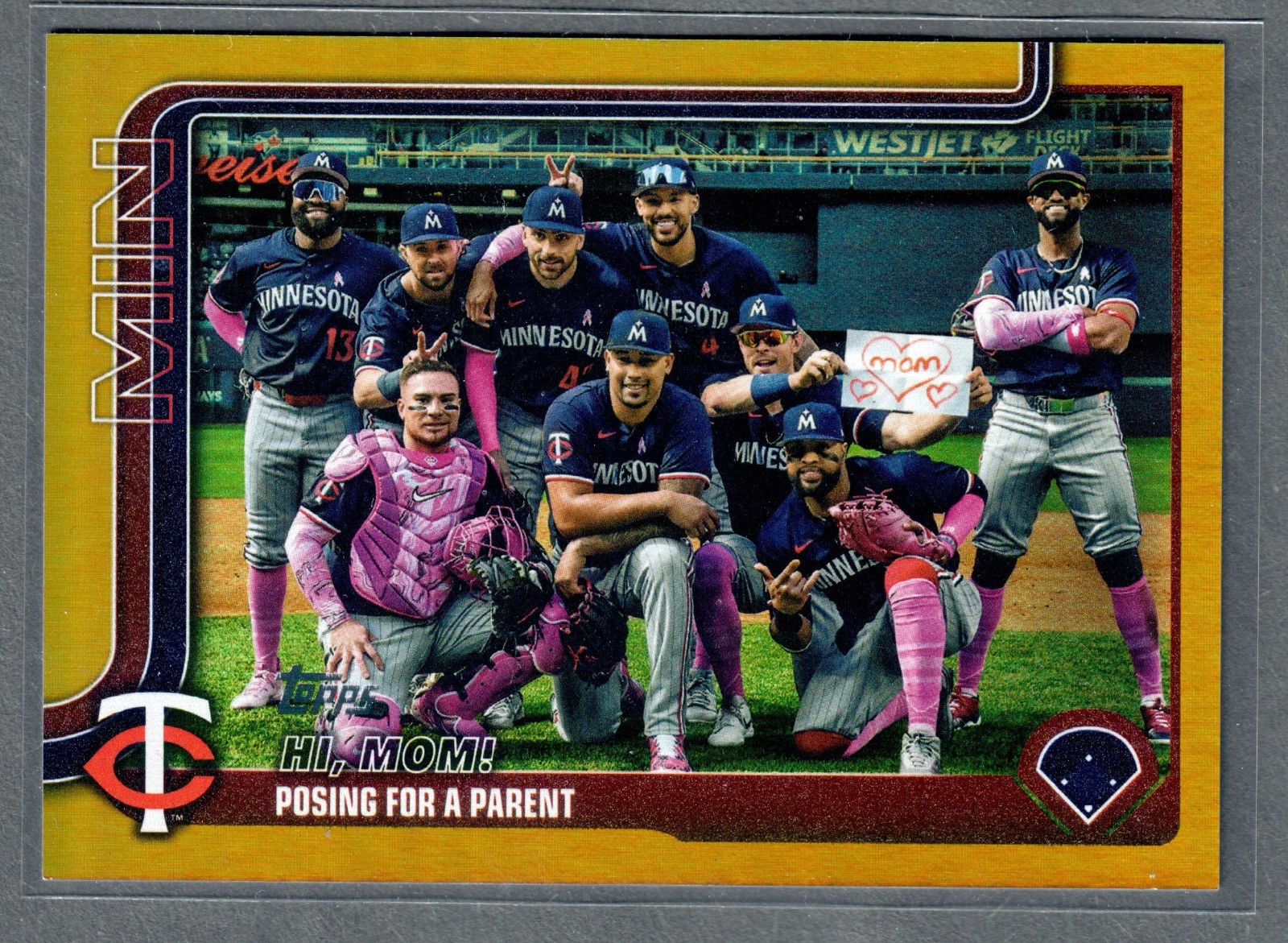 2025 Topps Series 2 Posing for a Parent Gold Rainbow Foil #/50 Twins SP