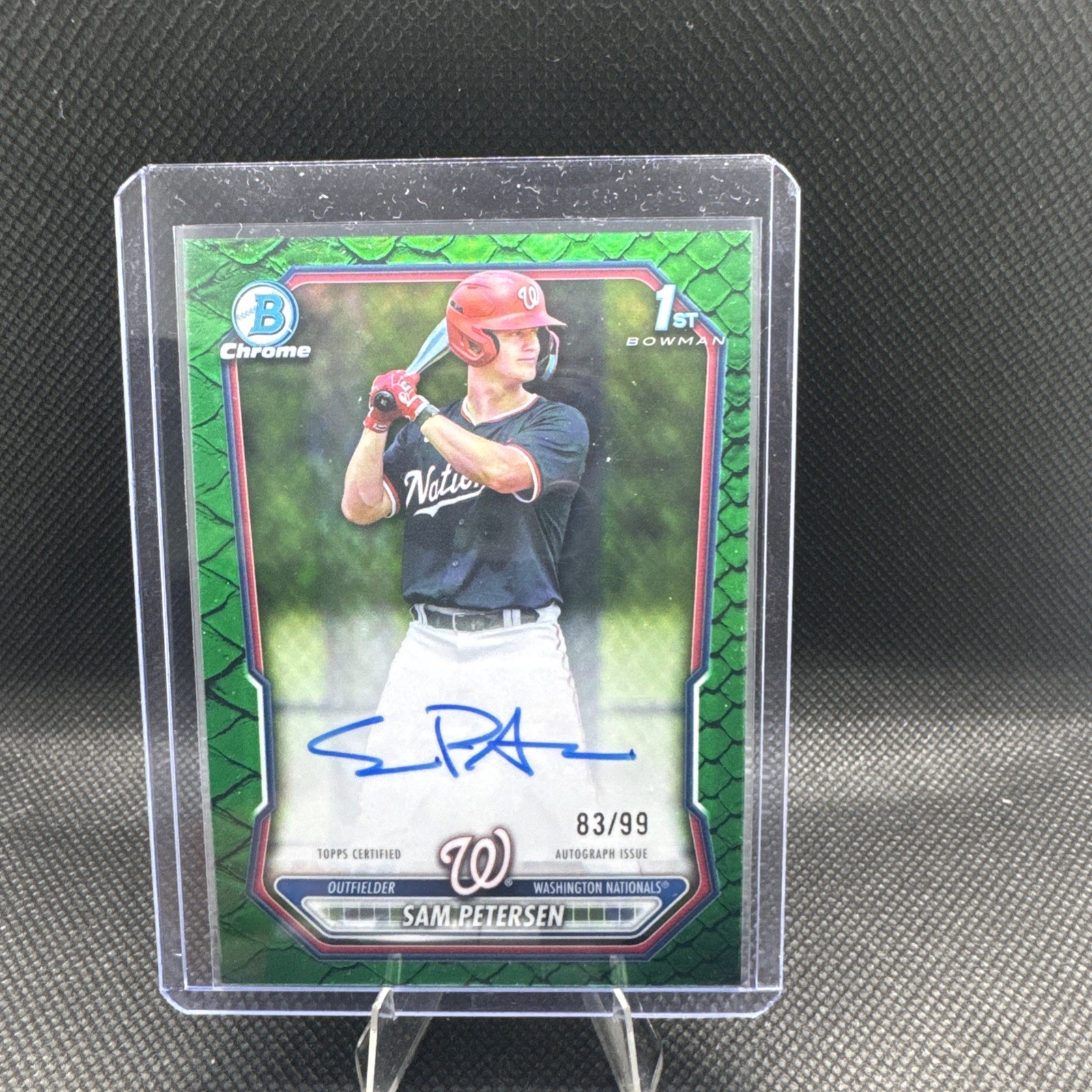2026 Bowman Chrome Green Reptilian Sam Petersen Auto /99