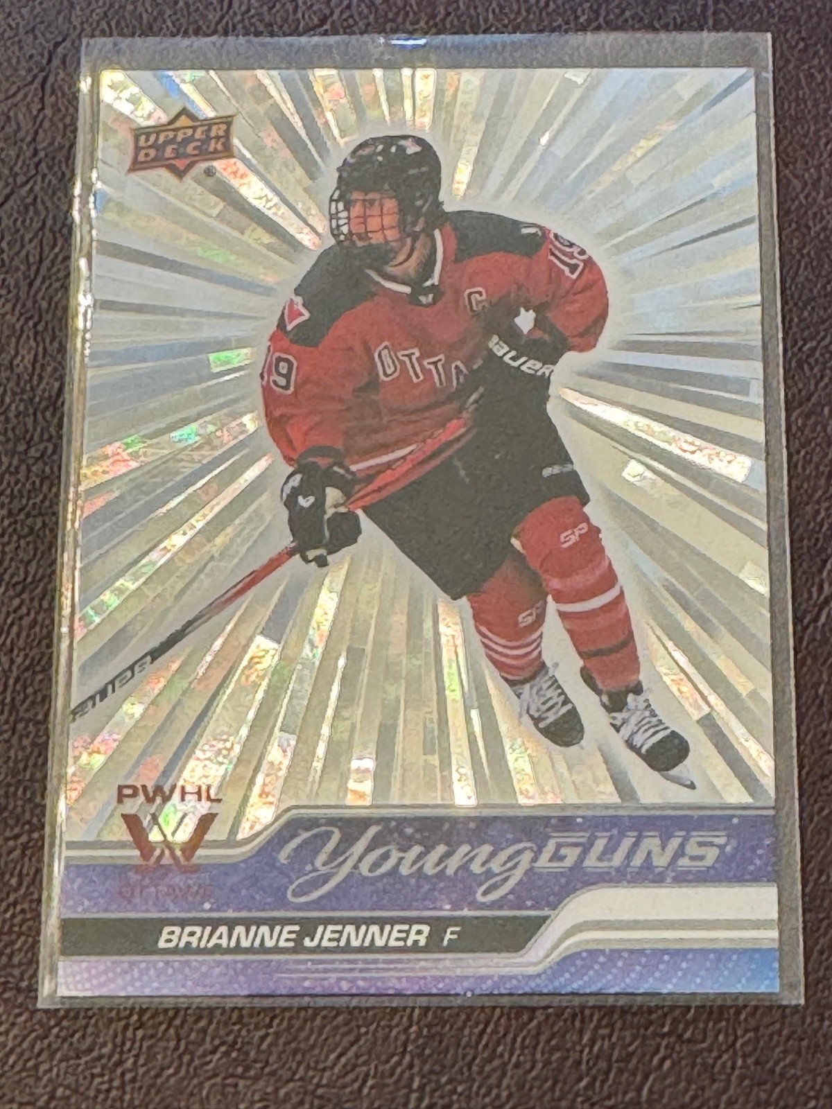 Brianne Jenner Young Guns Outburst rookie # 55 UD PWHL 1st Edition 2024-25