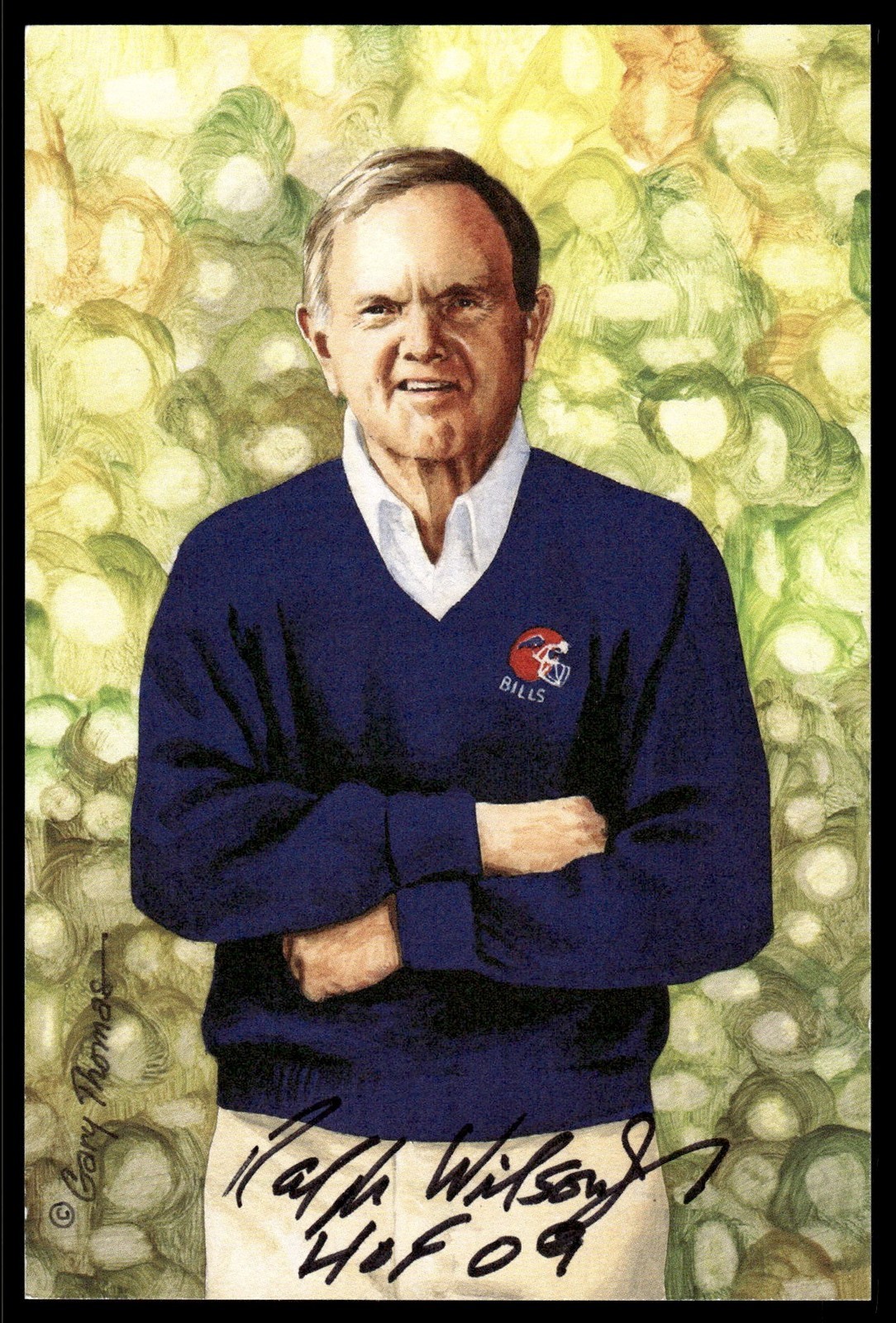 Ralph Wilson Signed 2009 Goal Line Art GLAC Football PSA DNA Gold Seal *GL191