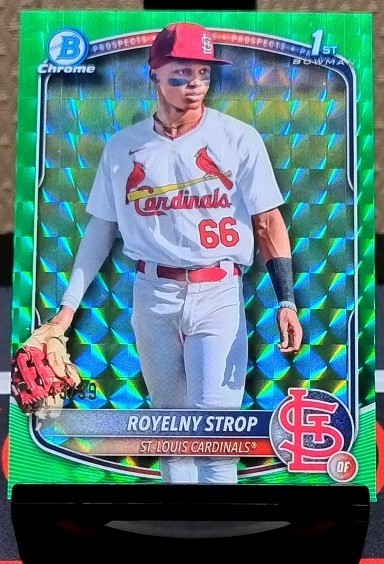 2025 Bowman Chrome Prospects Royelny Strop #BCP-221 Green Geo Refractor /99 (RC)
