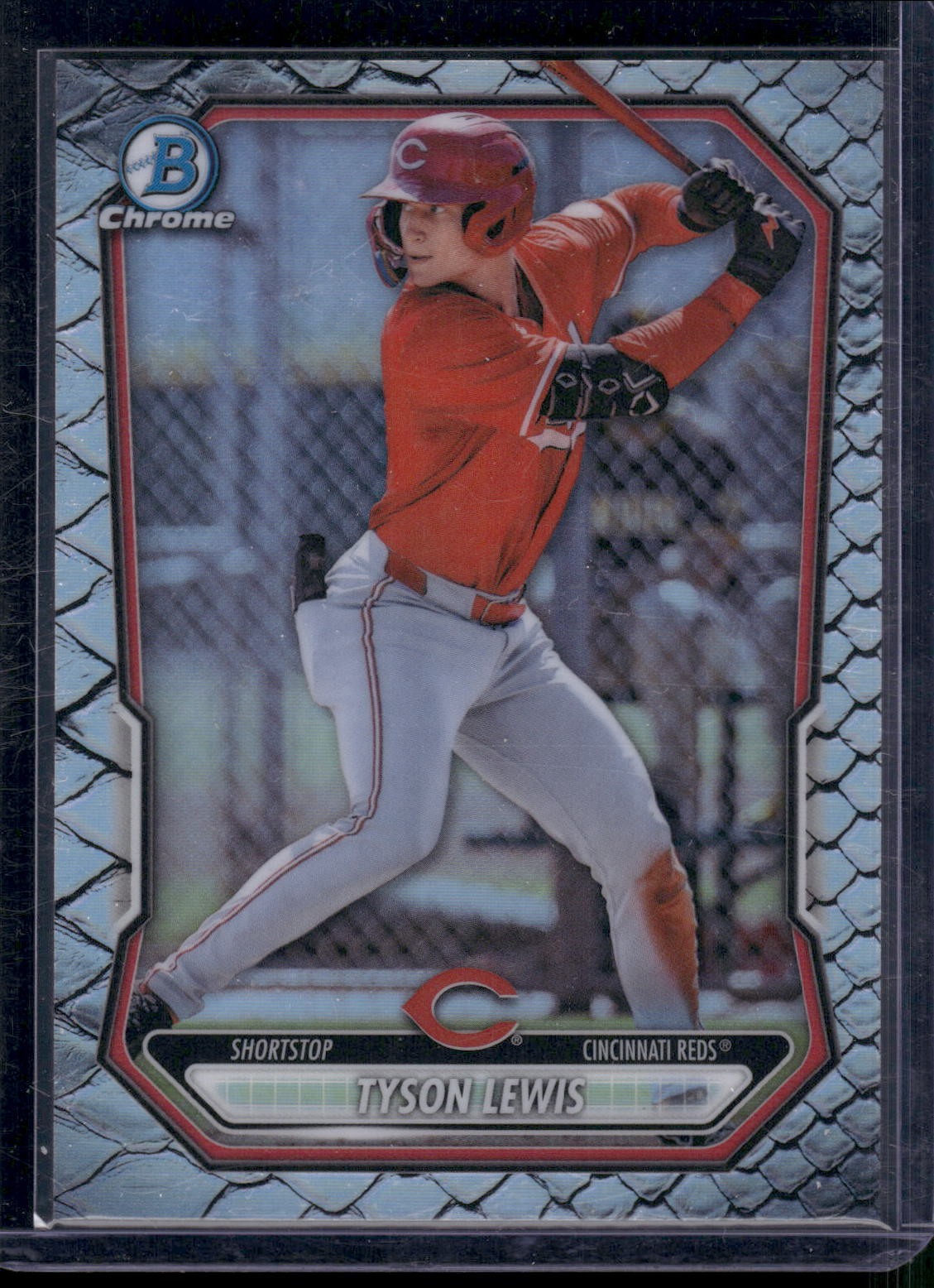 2026 Bowman #BCP-5 Tyson Lewis Chrome Prospects Reptilian Refractor