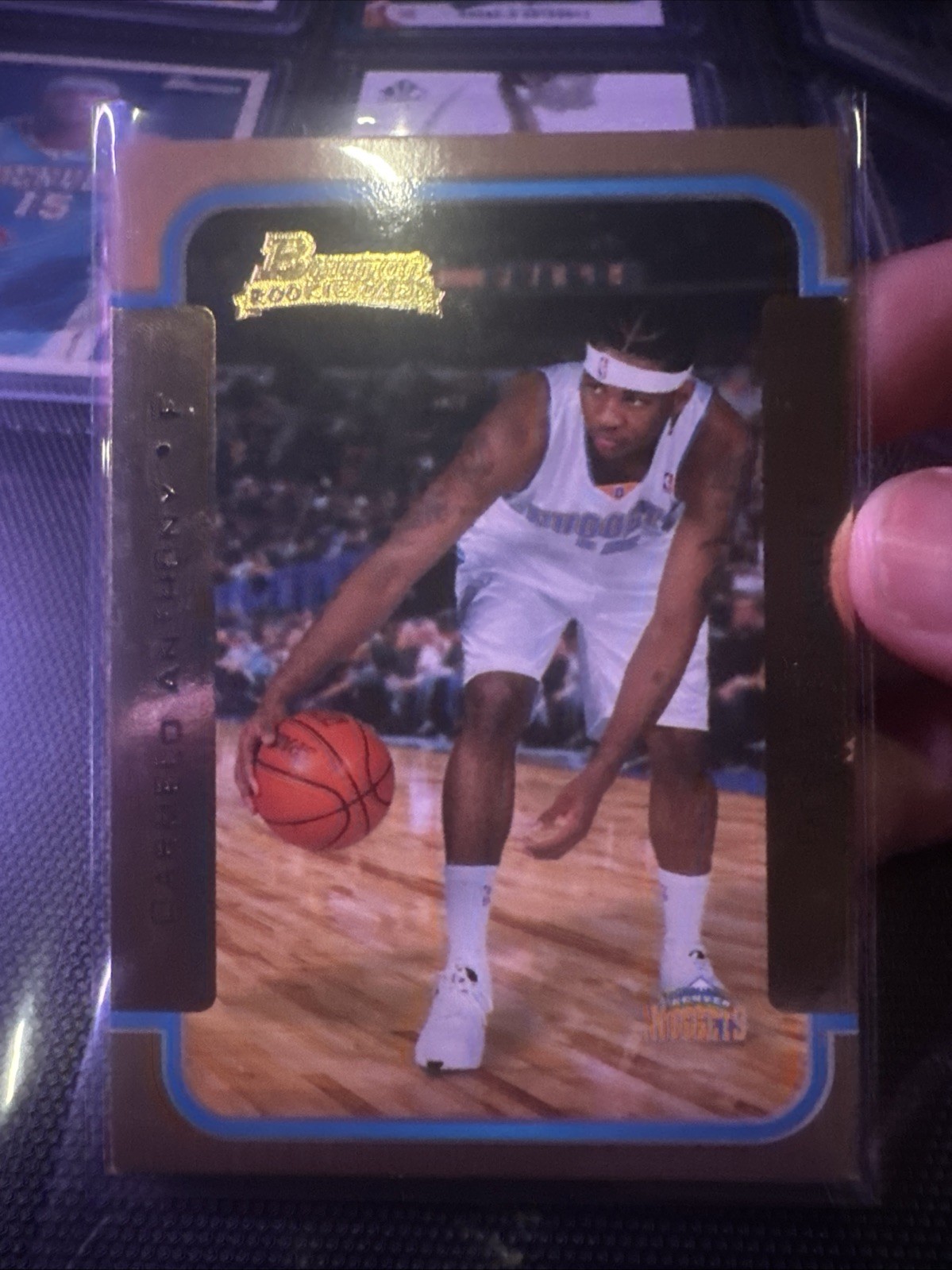 2003-04 Bowman Rookies & Stars Rookies Gold Carmelo Anthony #140 RC HOF 4vc