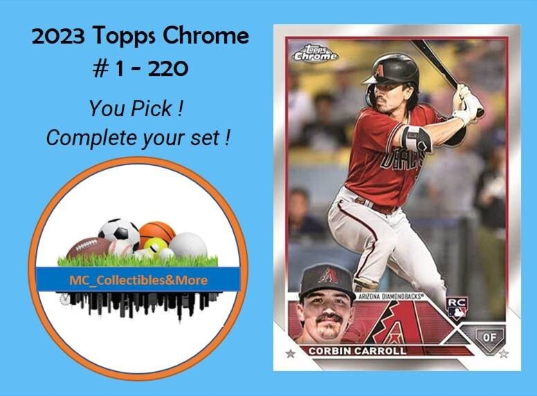 2023 Topps Chrome #1-220 – You Pick & Complete Your Set FREE SHIP w/10+