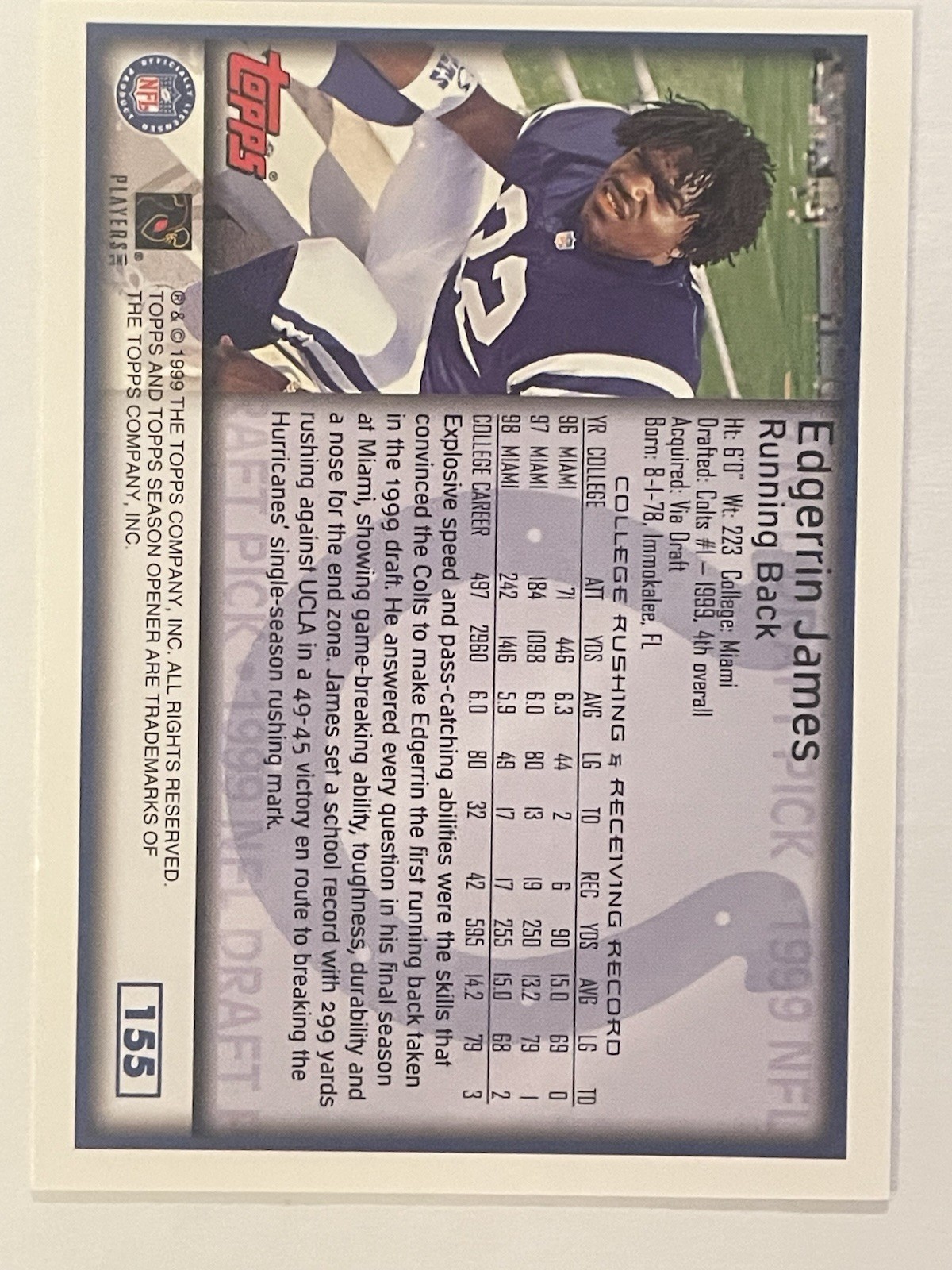 Edgerrin James 9 Rookie Card (RC) Lot – Various Sets, Insert + Base