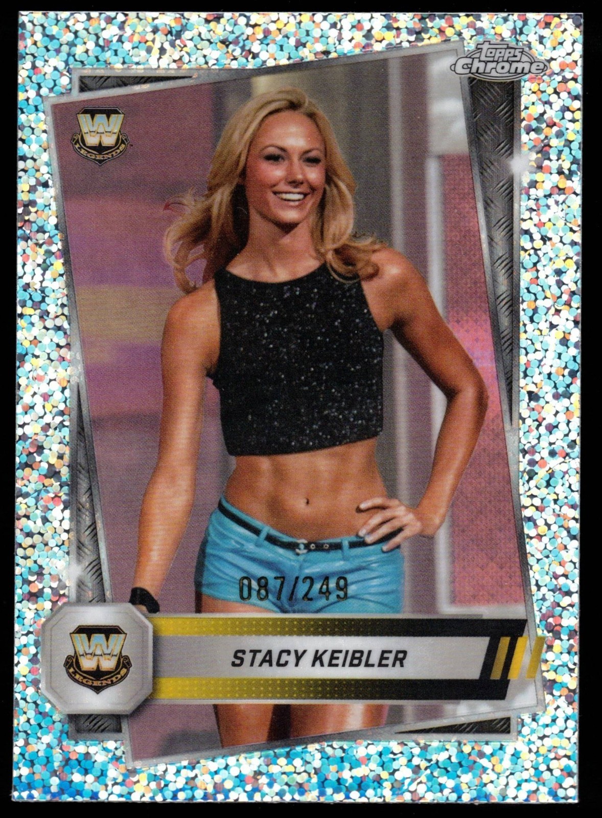 Stacy Keibler – 2025 Topps Chrome WWE Speckle Refractor /249 #85 FREE SHIPPING!!
