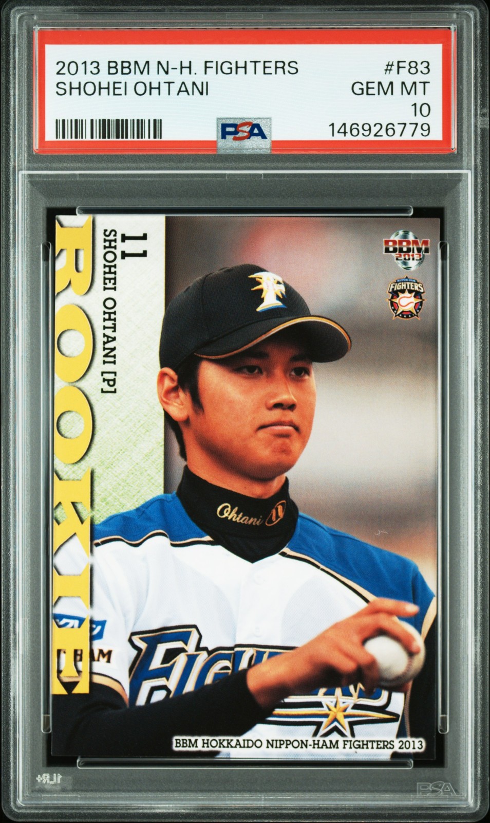 2013 BBM HOKKAIDO NIPPON HAM FIGHTERS #F83 SHOHEI OHTANI PSA 10
