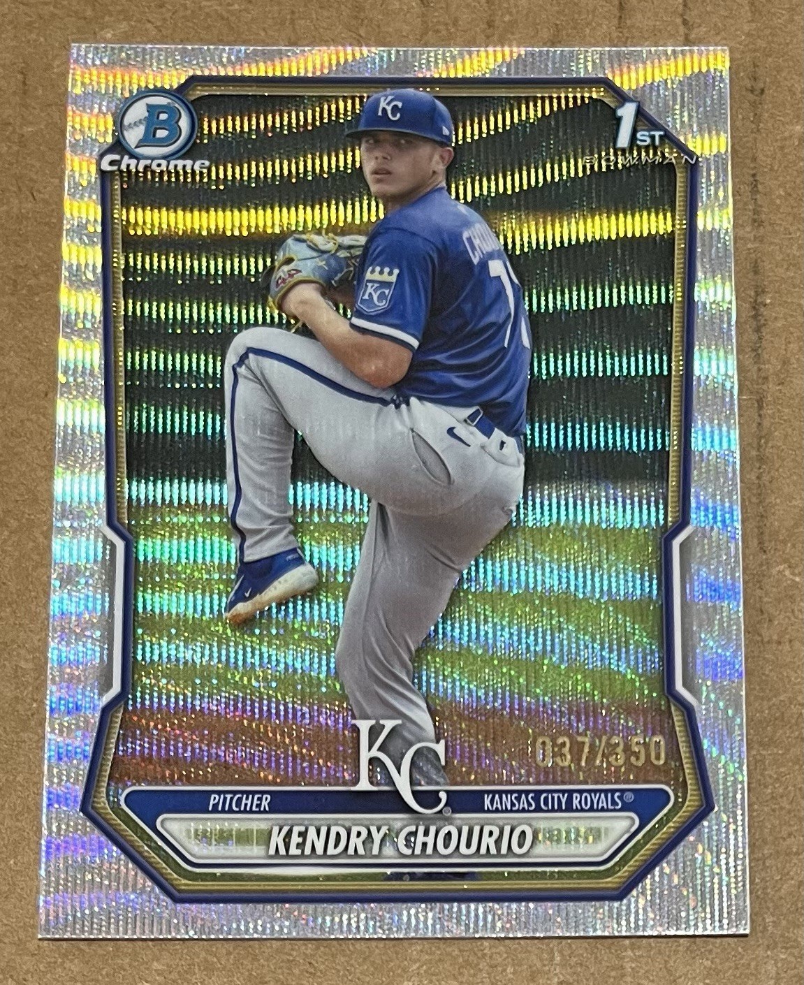 Kendry Chourio 2026 Bowman Chrome 1st Silver Wave Refractor #037/350 Royals
