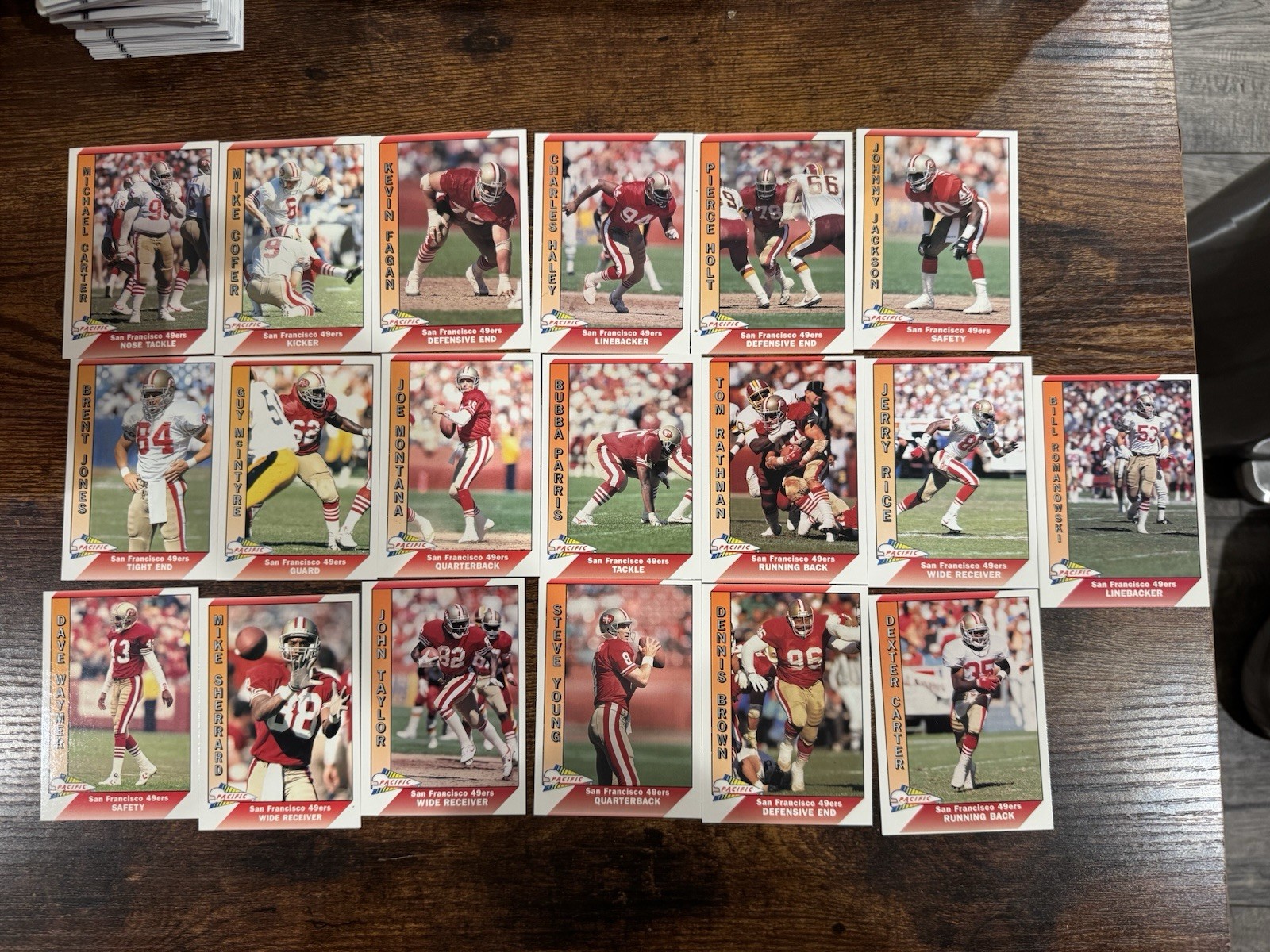 Lot Of 19 1991 Pacific Set San Francisco 49ers Joe Montana,Jerry Rice,Young Mint