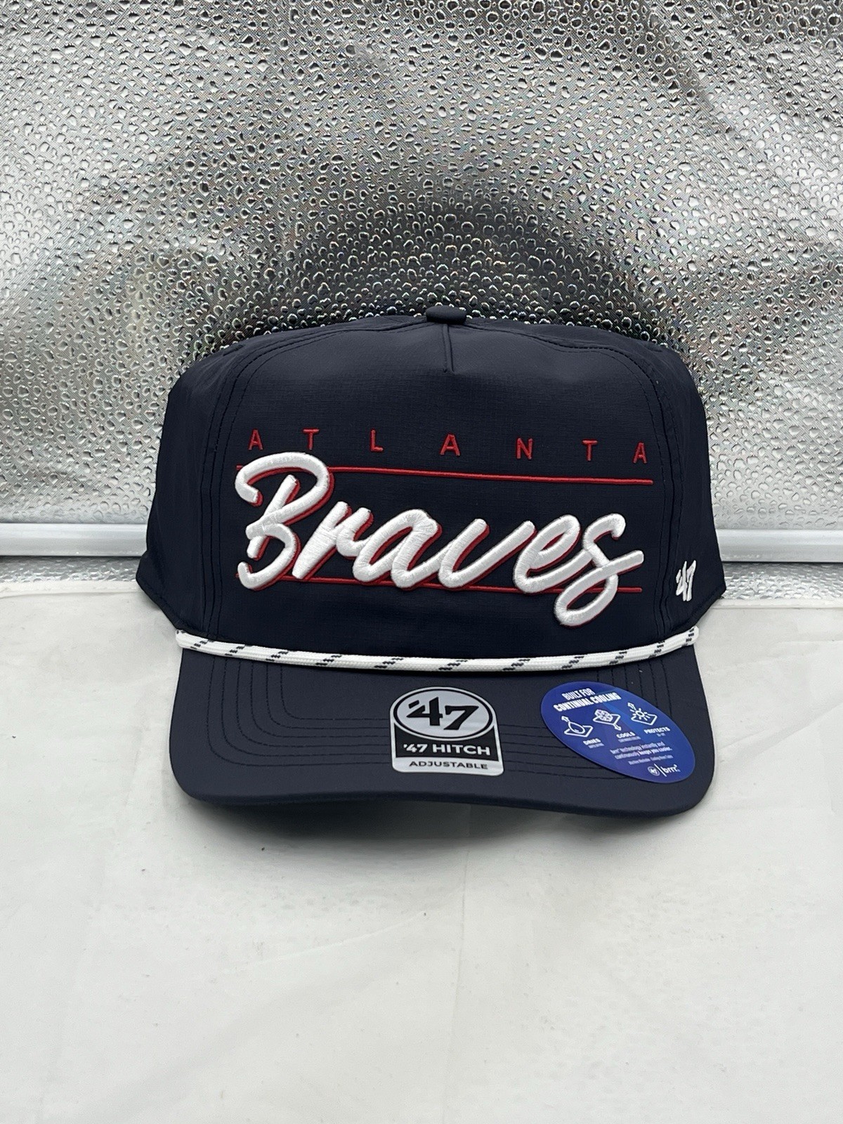 Atlanta Braves MLB ’47 Brand Navy Blue Script Hitch Rope Adjustable Snapback Hat