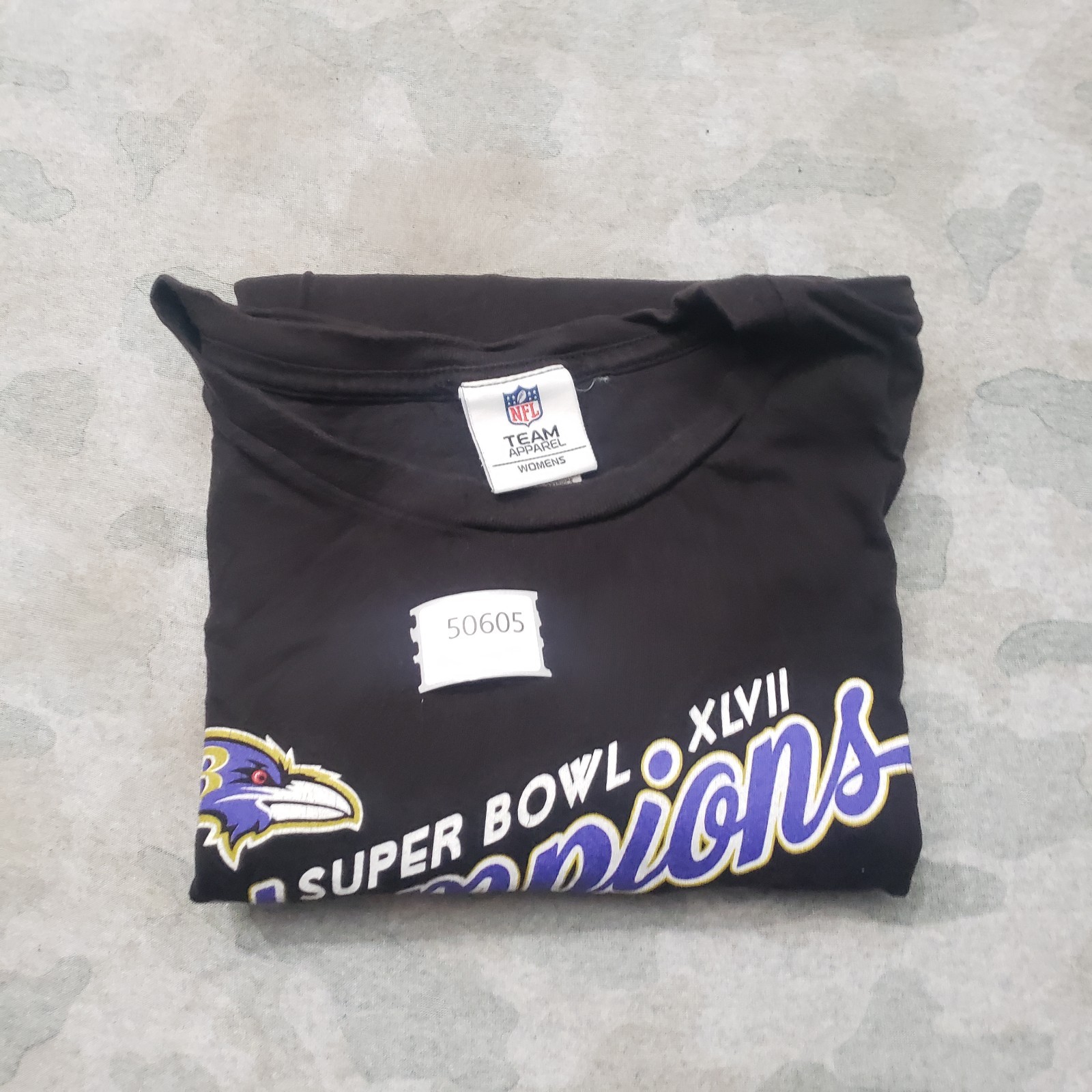 Baltimore Ravens Top Womens Large Black Team Apparel Superbowl Champions NFL