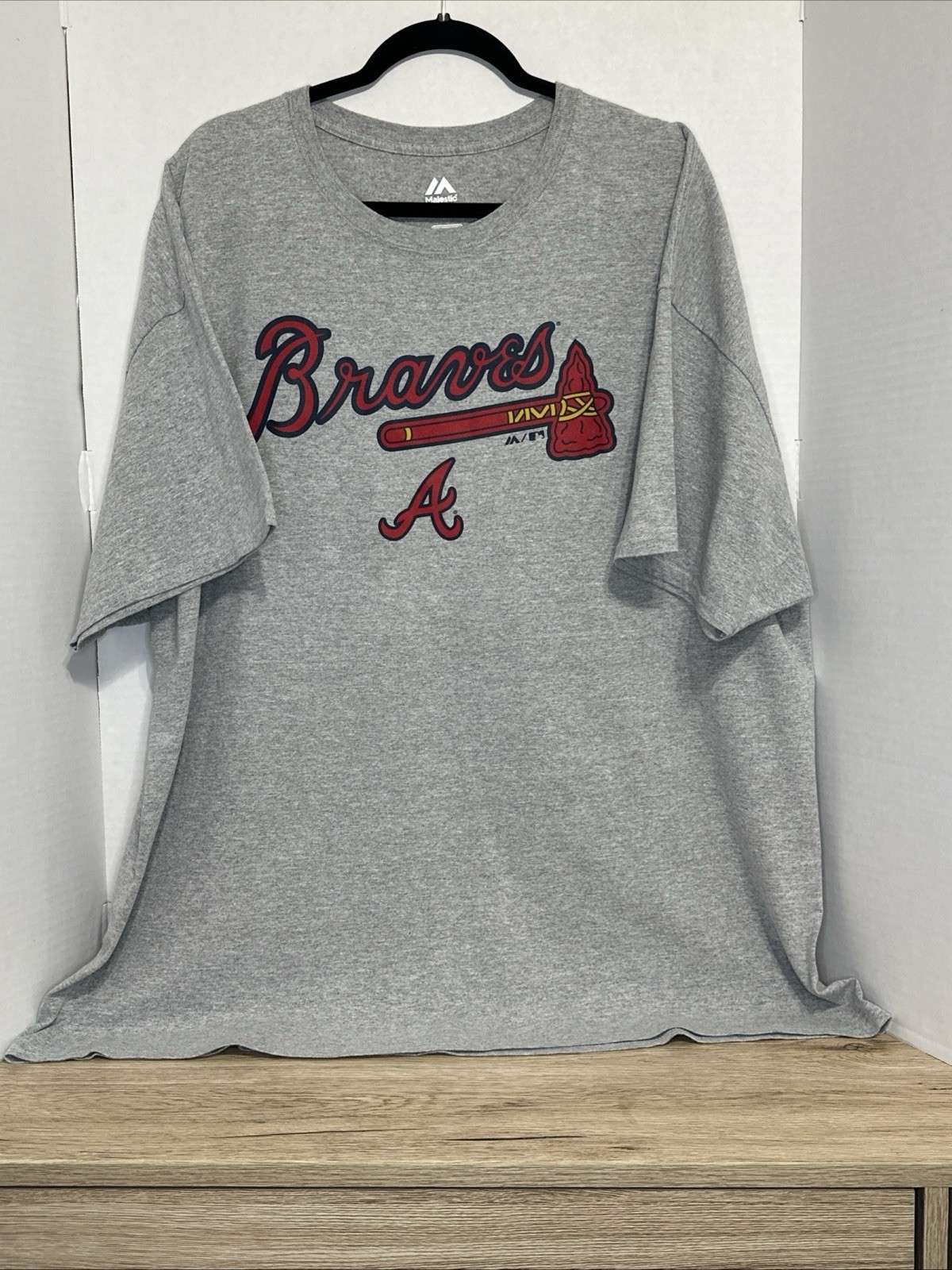 Atlanta Braves Majestic T-Shirt Adult 3XL Heather Gray