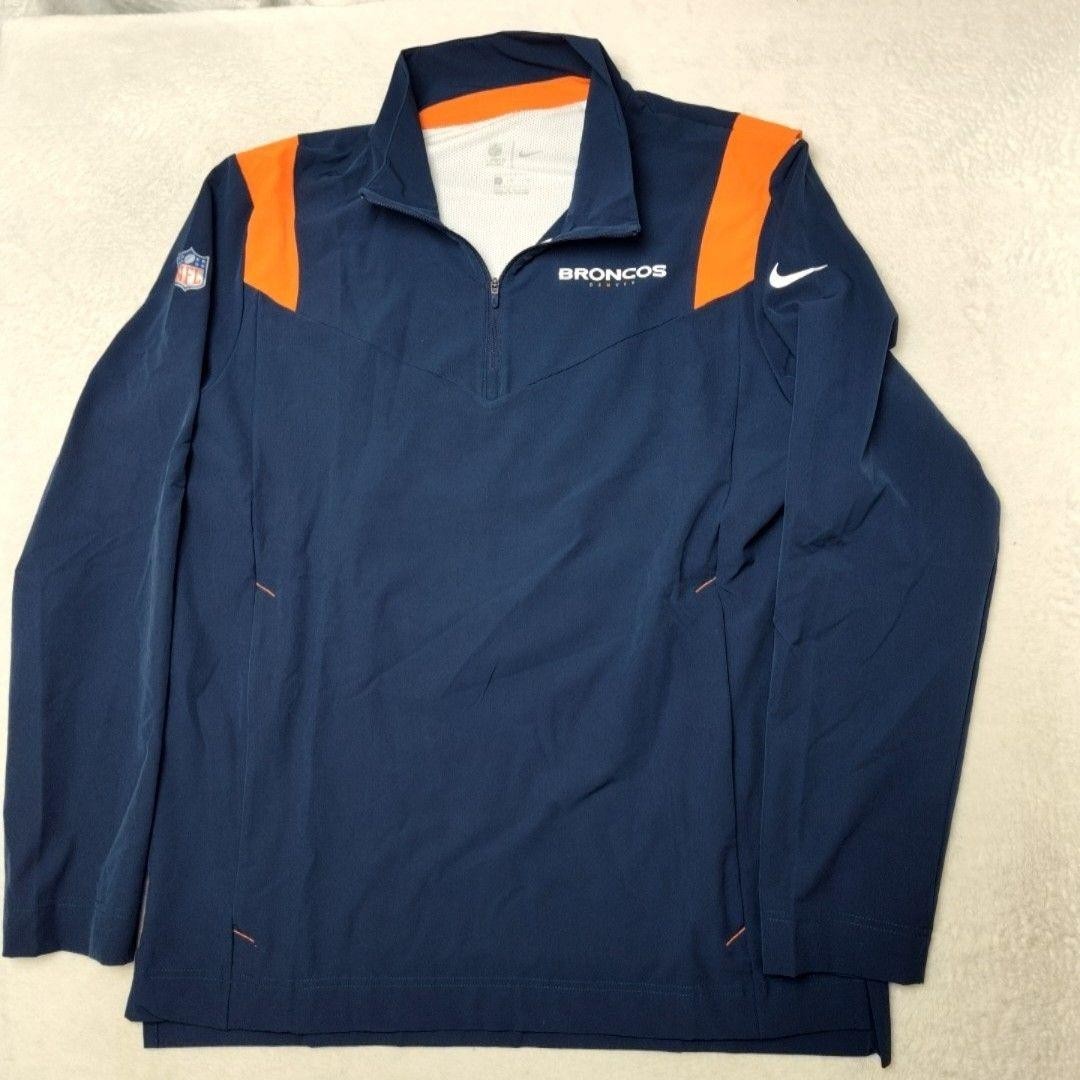 Denver Broncos Nike Jacket Mens L Blue NFL Football On-Field Pullover Dri-FIT