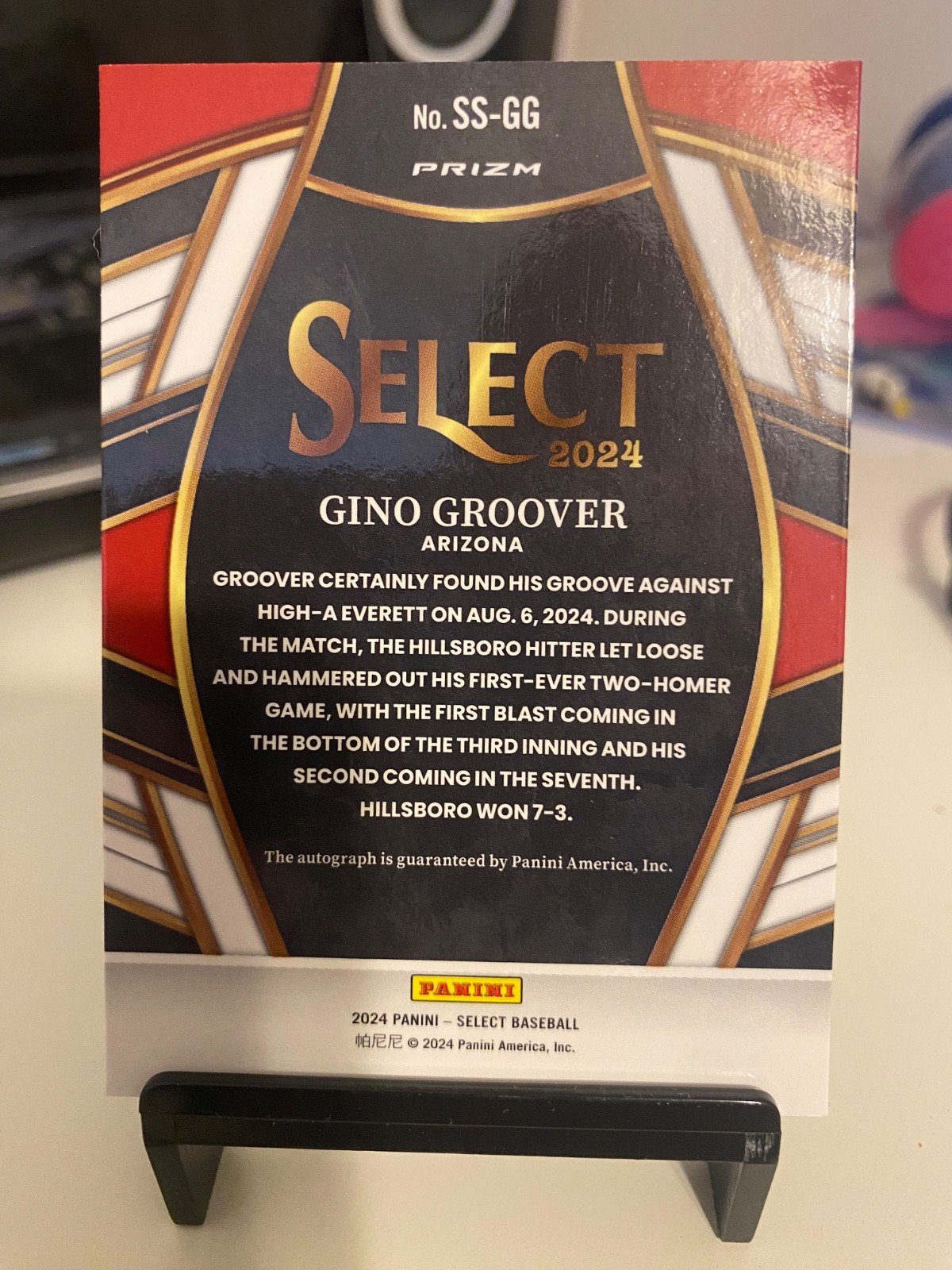 2024 Panini Select – Signature Selections Gino Groover Auto #SS-GG Red Prizm