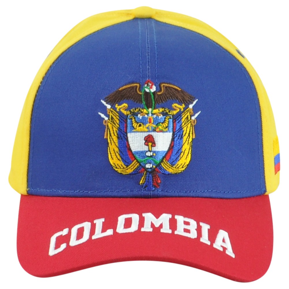 Colombia Country Soccer Futbol Yellow Blue Red Adjustable KV Sports Hat Cap