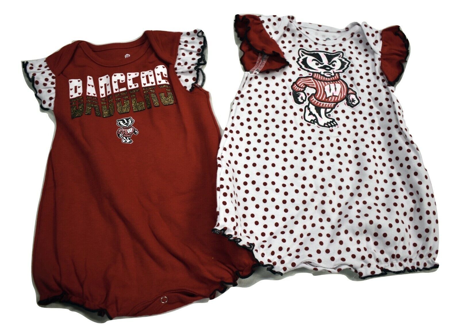 Gen2 Infant Girls Wisconsin Badgers 2 Piece Creeper Set New 12, 18, 24 Months