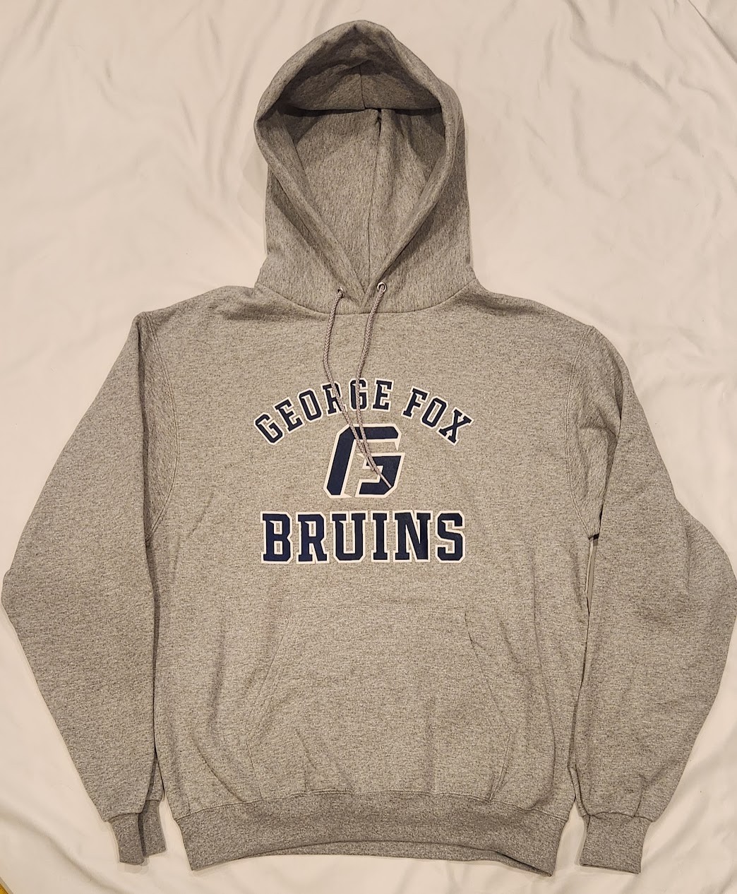 Champion George Fox Bruins Adult Medium Heather Gray hoodie NWOT