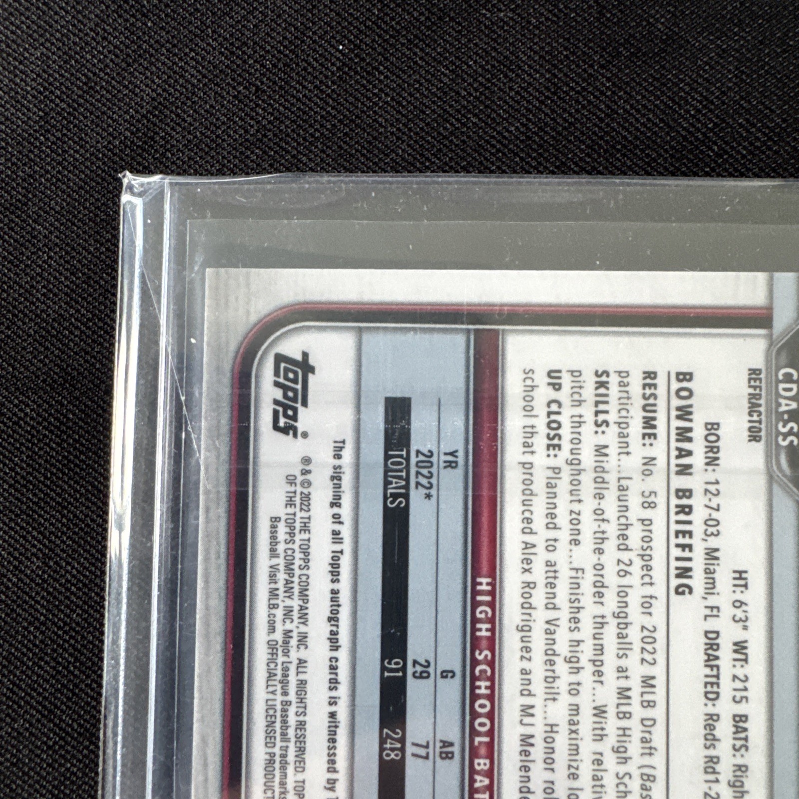 2022 BOWMAN DRAFT SAL STEWART REFRACTOR AUTO #/499! NL ROY? 🔥🔥