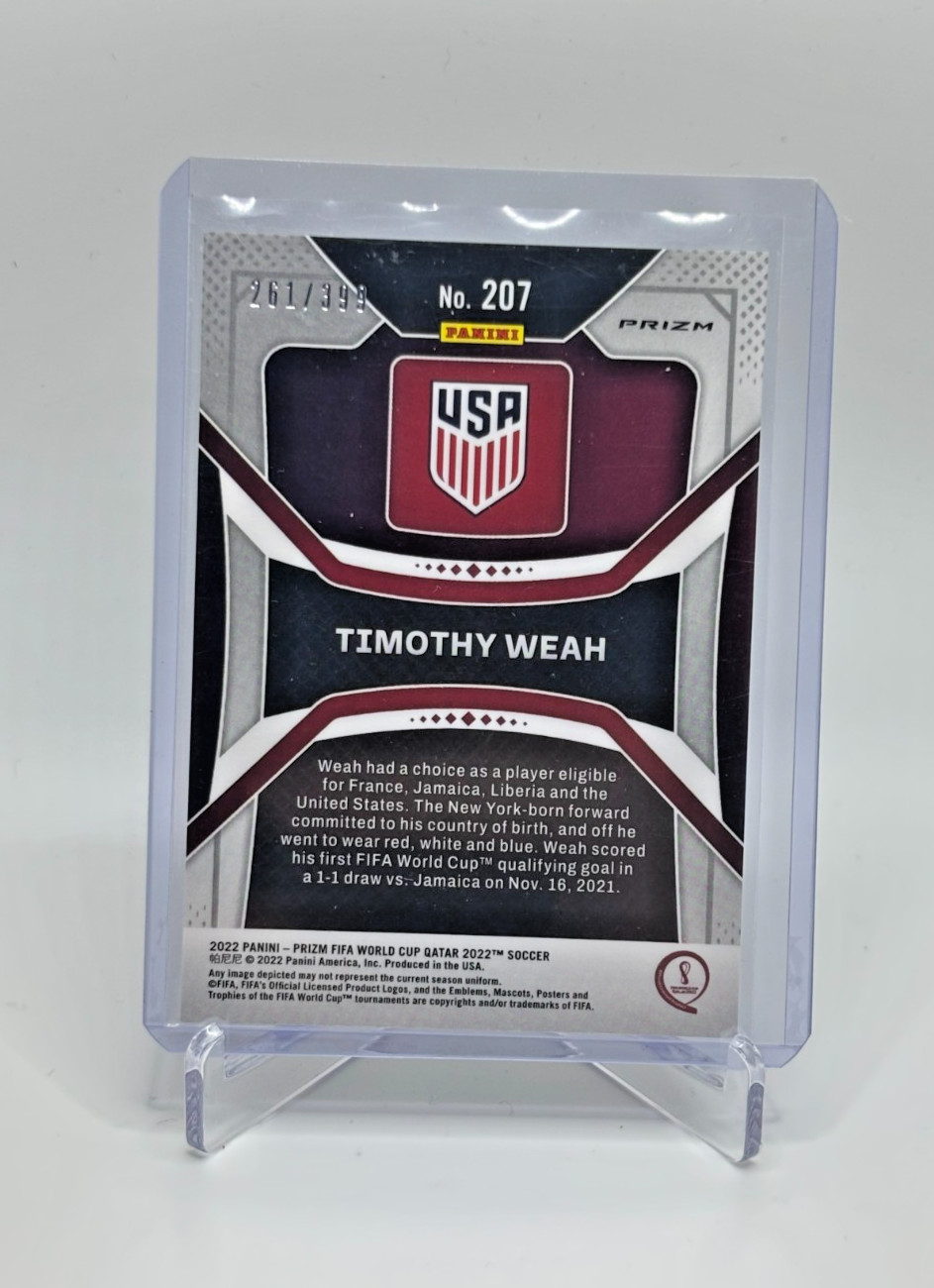 2022 Panini Prizm World Cup Qatar Timothy Weah #207 Red /399 USA United States