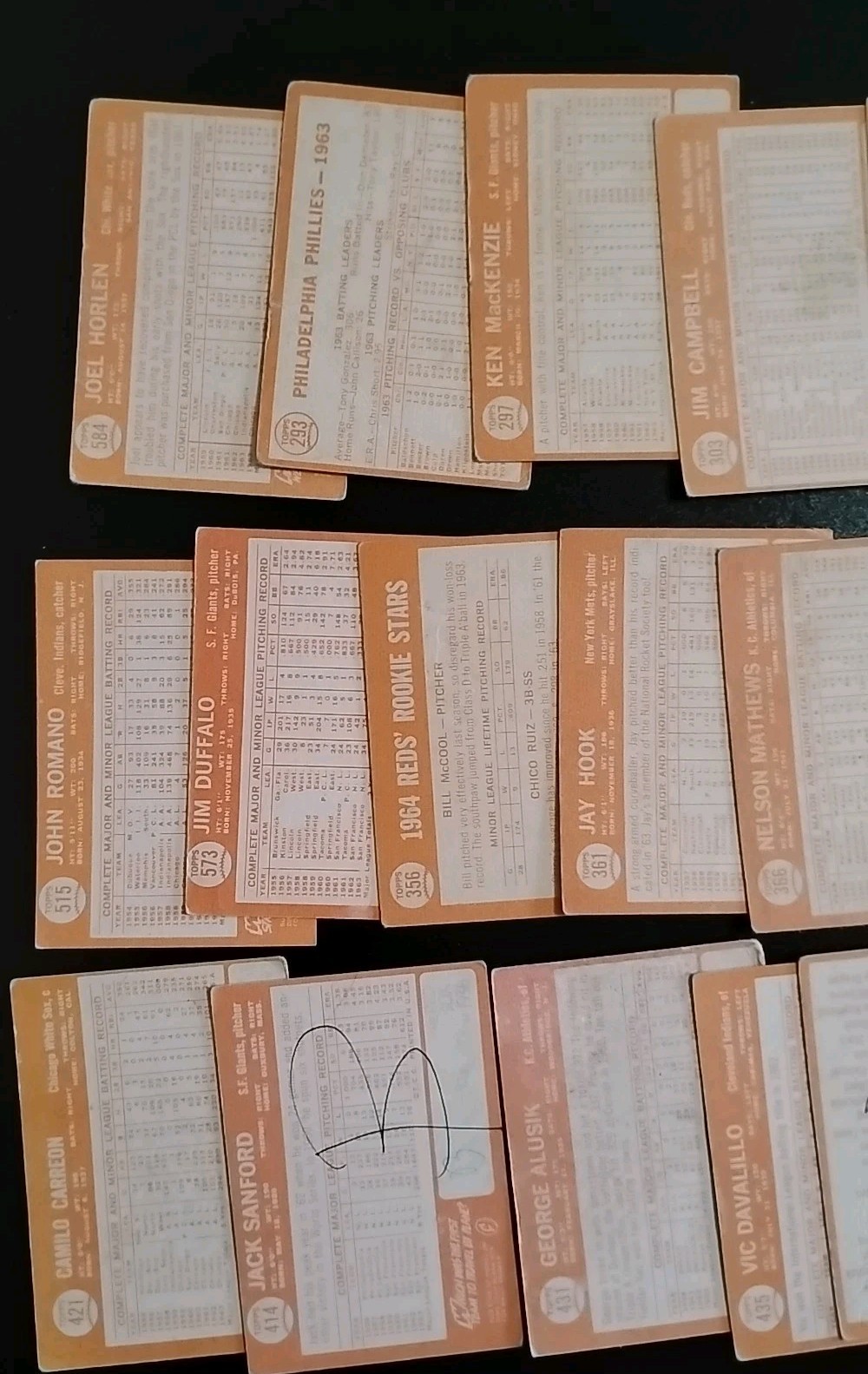 1964 Topps Baseball Cards – 37 Different – Lower grade – Several High Numbers