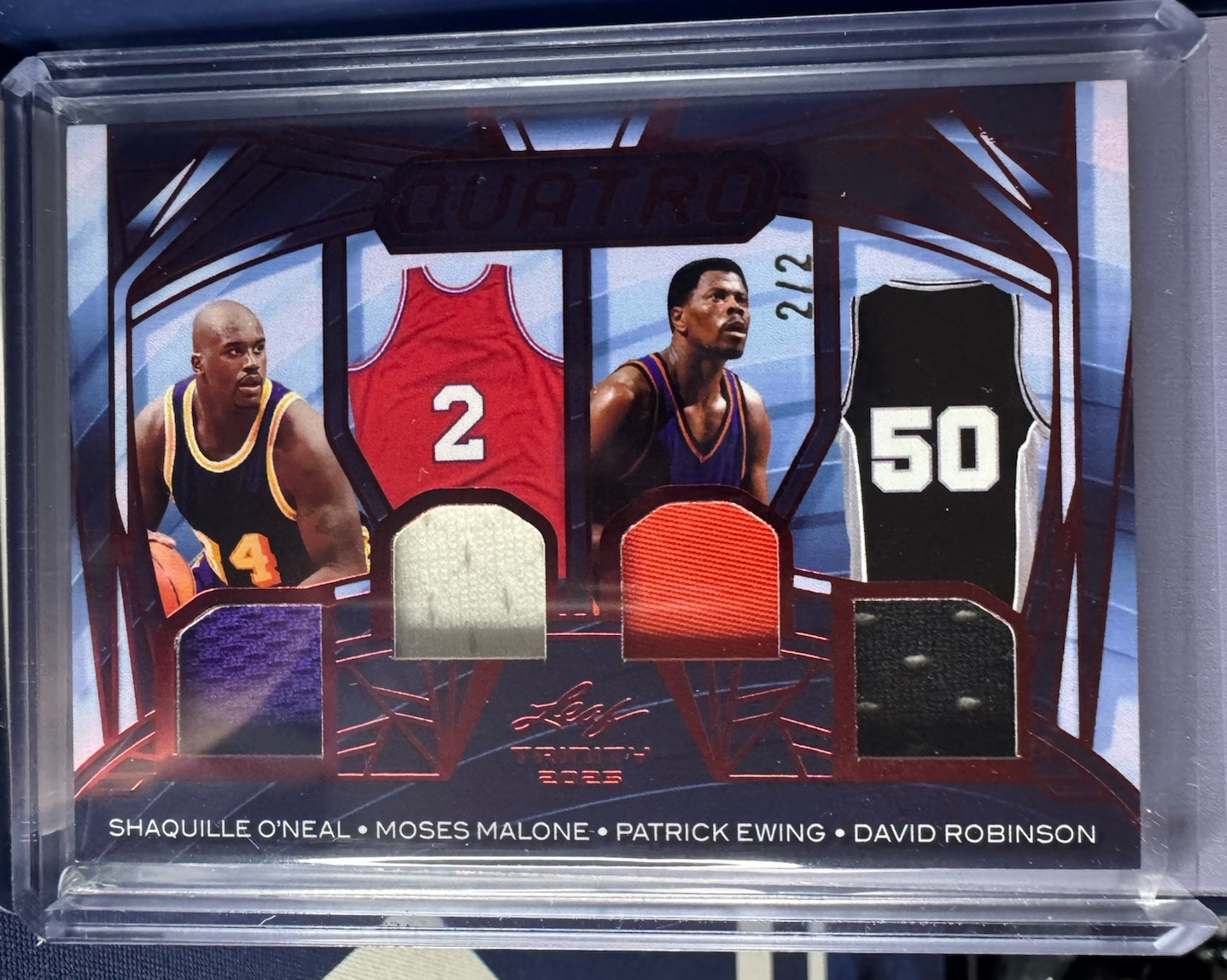 2025 Leaf Trinity – Shaq, Moses Malone, Patrick Ewing, David Robinson – 4 Patch