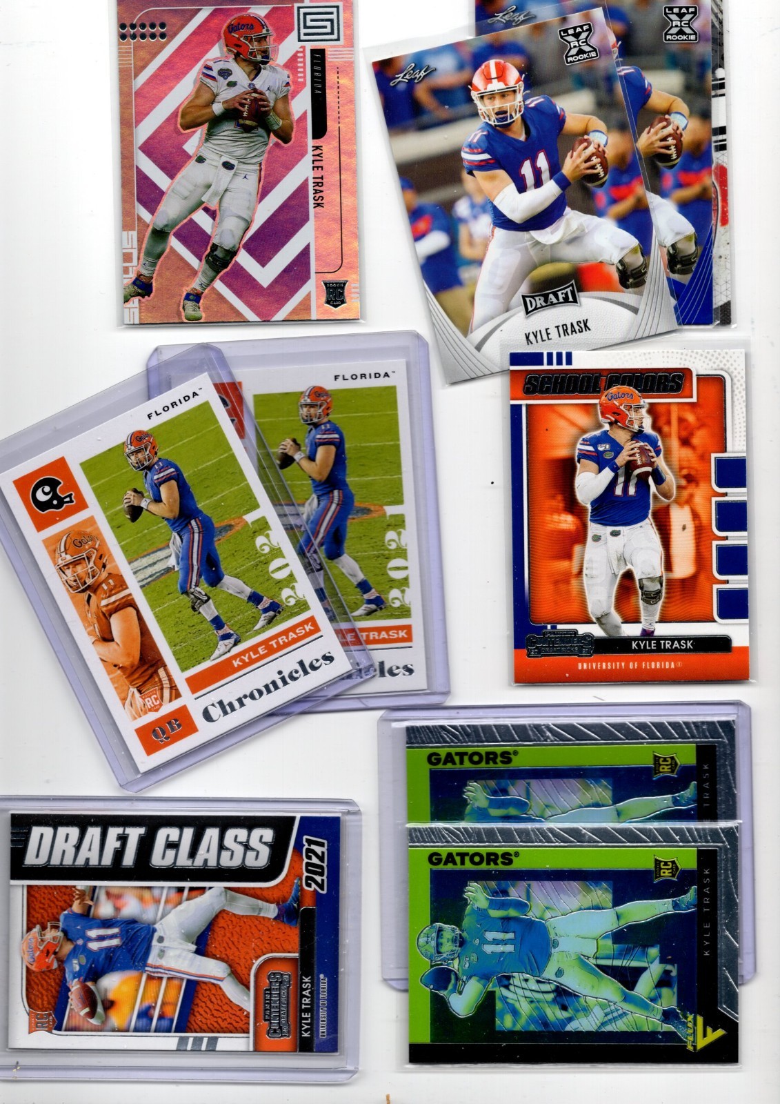 Kyle Trask 46 RC Lot – Featuring Several Parallels -WOW – ALL 46 ROOKIE CARDS !