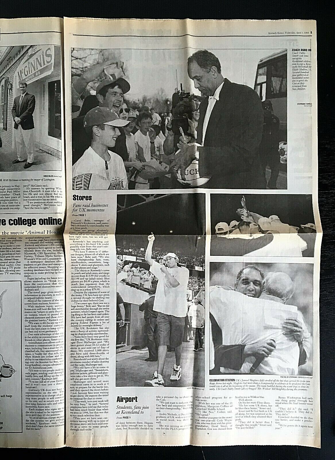 Kentucky Kernel Wildcats Basketball 1998 Newspaper A Natural High NCAA Champs UK
