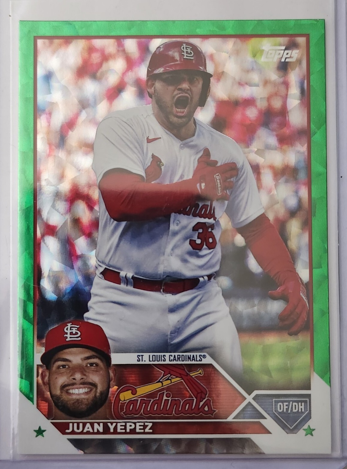 Juan Yepez 2023 Topps Update Green Rainbow Foil Parallel 275/499 Cardinals US207