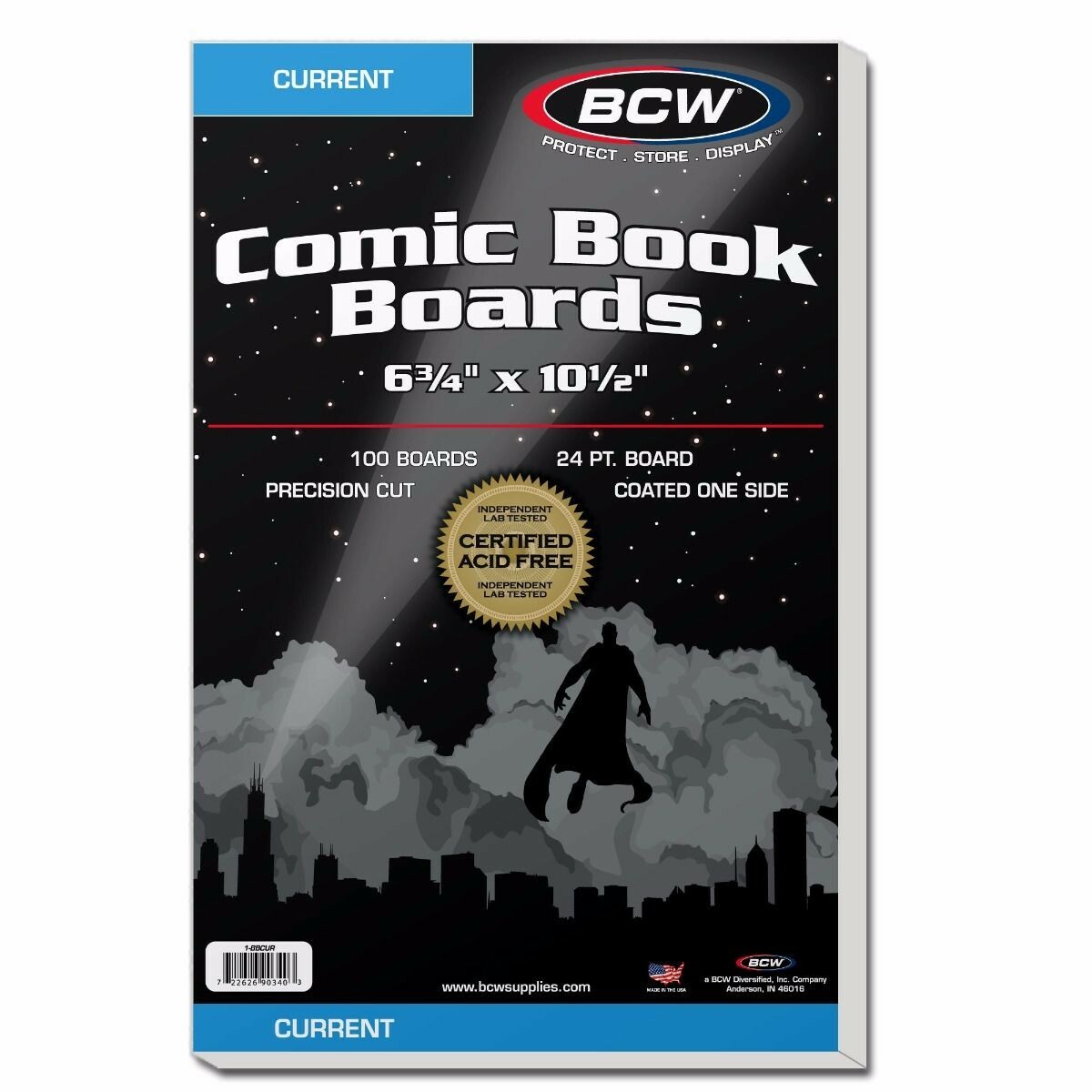 100 BCW Current Boards & 2-Mil Current Resealable Polypropylene Comic Bags