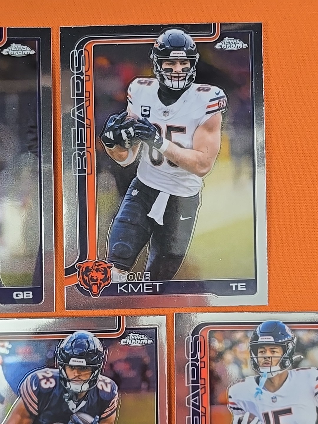 🟠🐻🔵 2025 TOPPS CHROME CHICAGO BEARS COMPLETE BASE TEAM SET (14 CARD LOT) 🐻