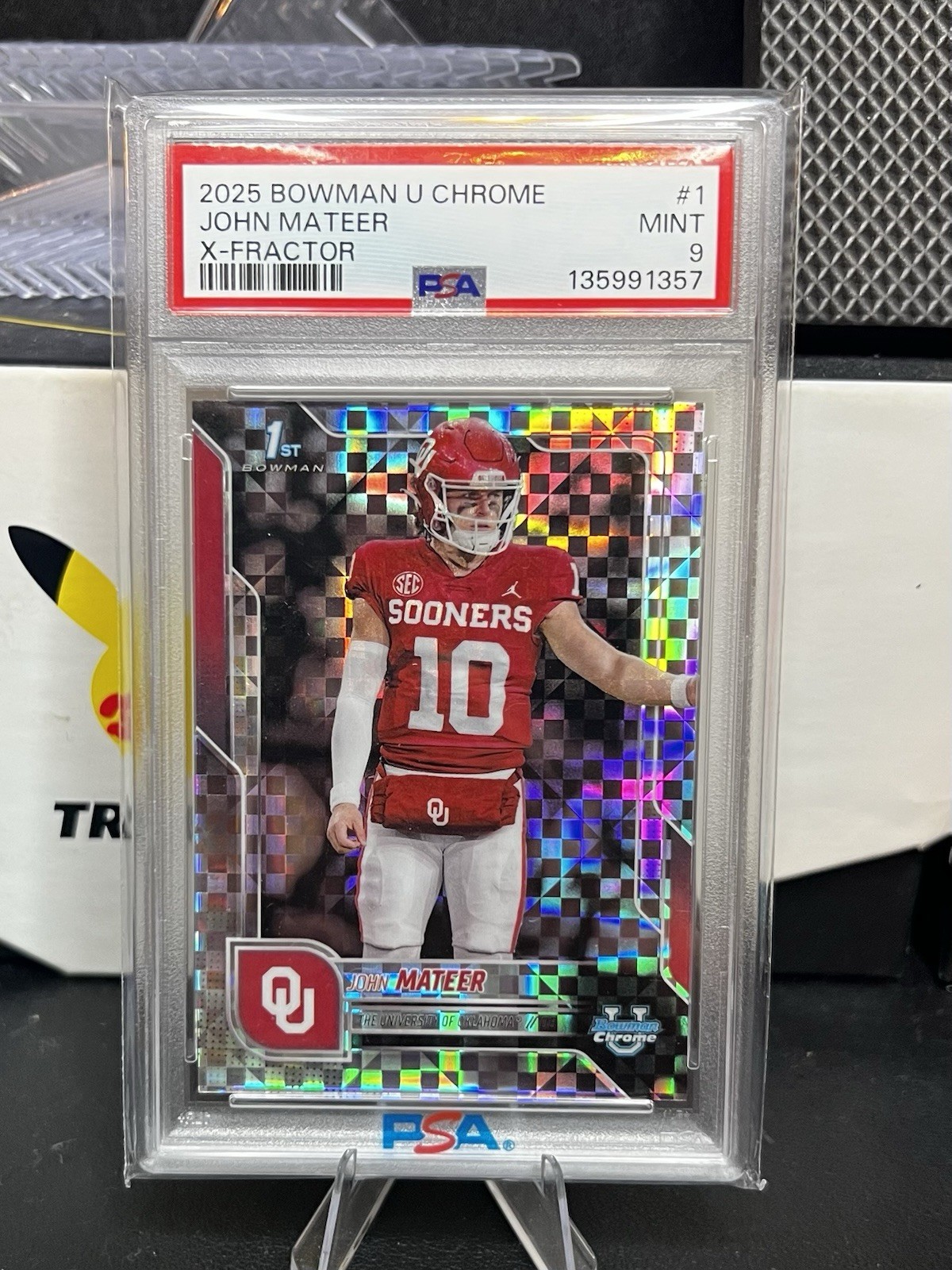 2025 Bowman University Chrome – John Mateer #1 X-Fractor (RC) Psa 9