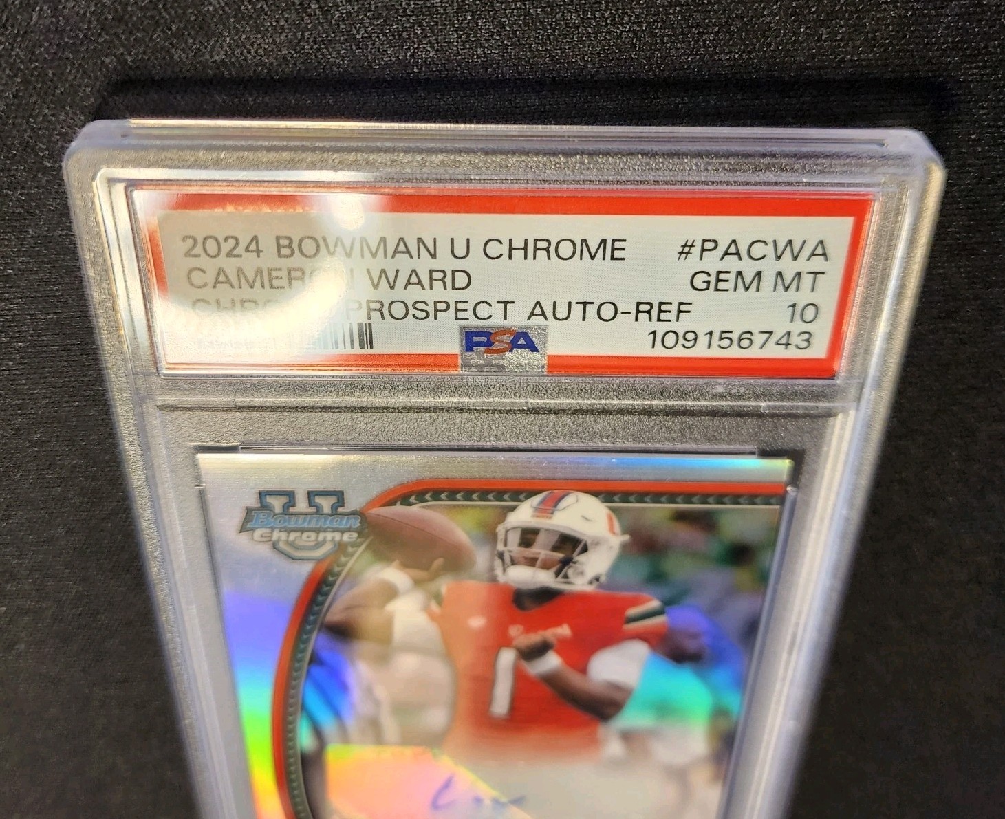 2024 Bowman Chrome U Cameron Cam Ward Prospect Auto Refractor #PACWA PSA 10
