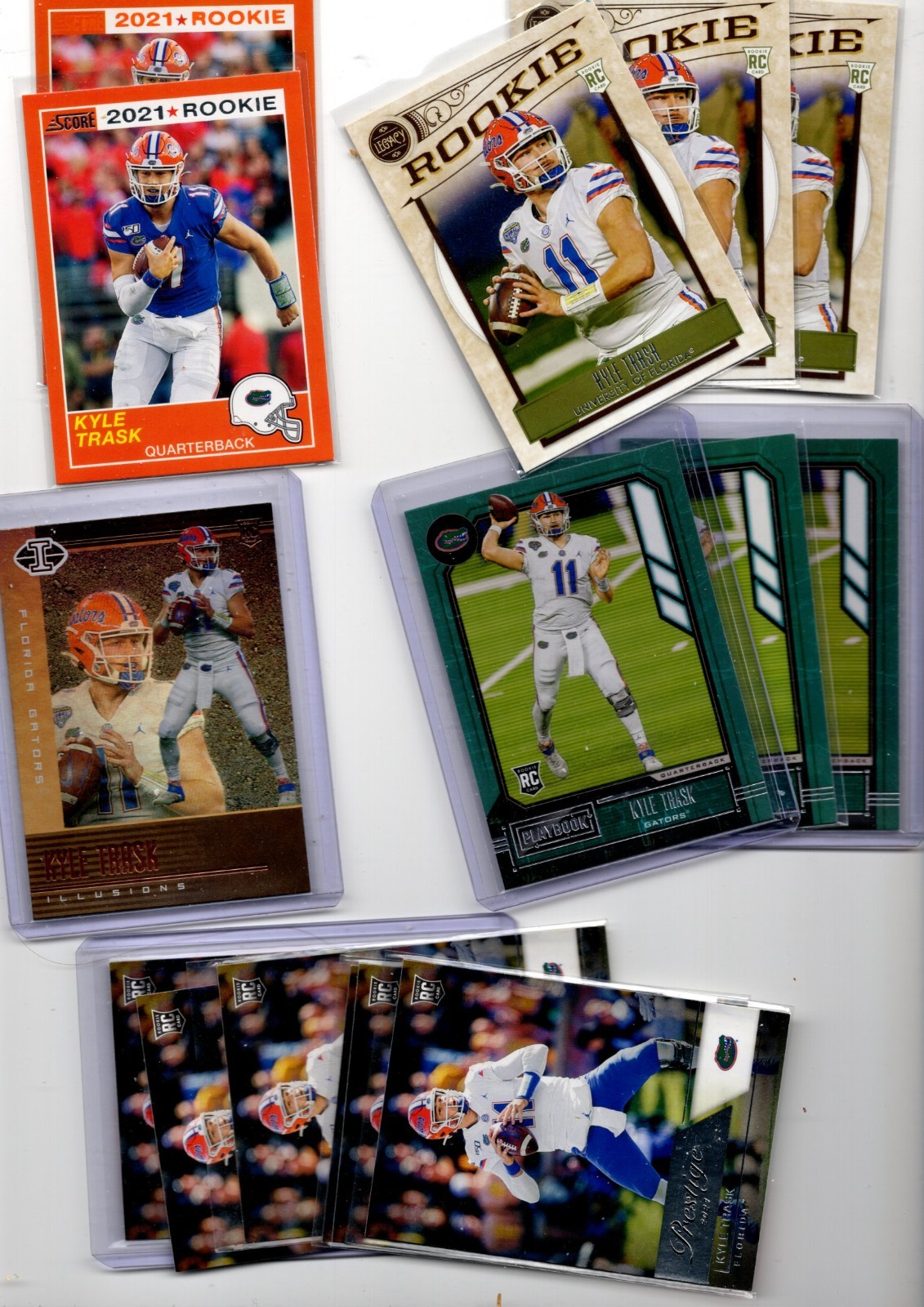 Kyle Trask 46 RC Lot – Featuring Several Parallels -WOW – ALL 46 ROOKIE CARDS !