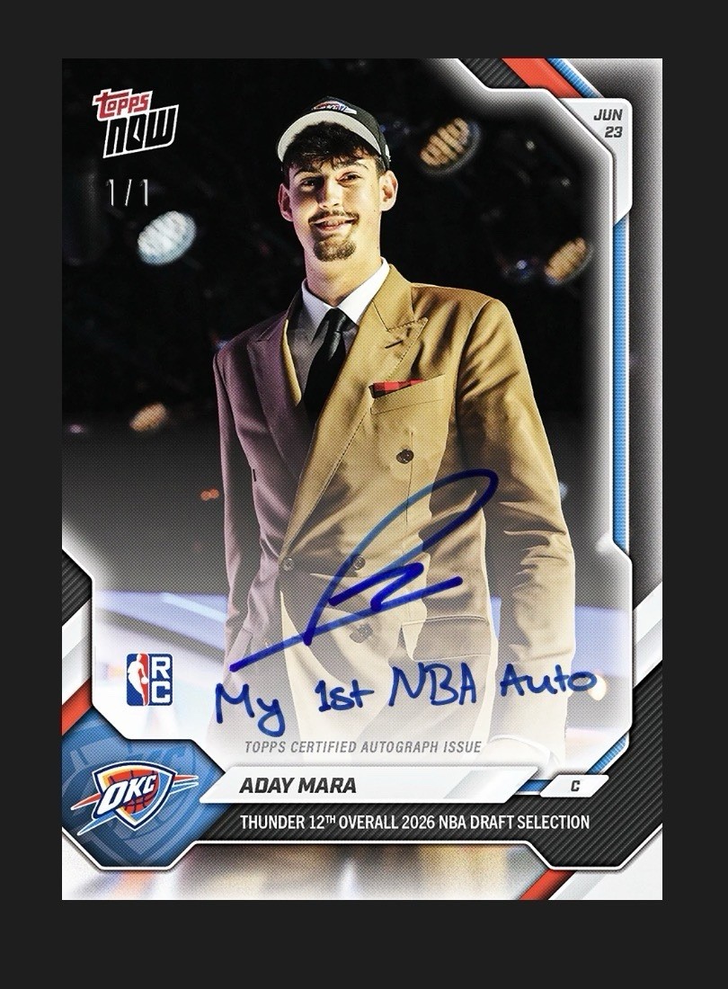 PRE SALE Aday Mara – 2025-26 NBA Topps NOW® – Card AMAR Chance At 1/1 Auto