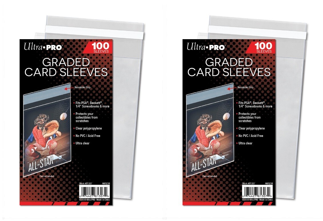 Lot of 200 Ultra PRO Graded Card SLEEVES & PERFECT FIT for SGC Slabs 2 PACKS/100