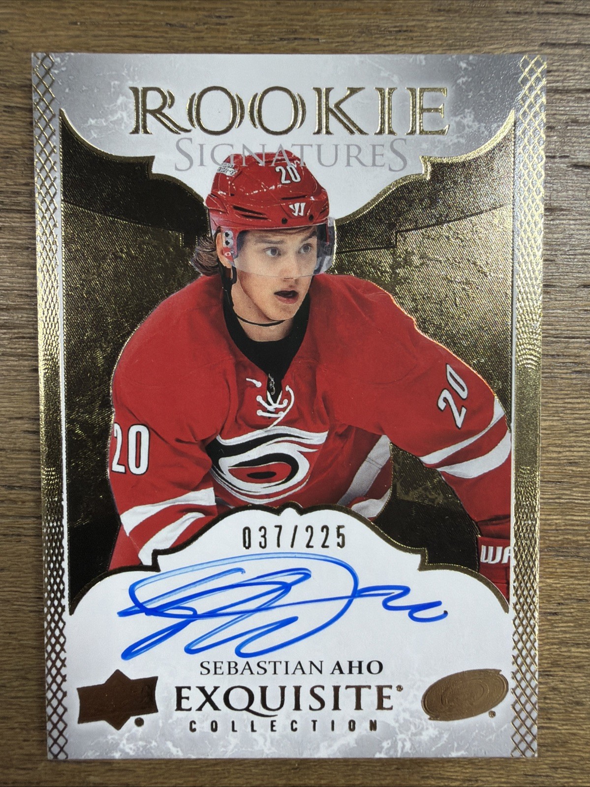 2016 EXQUISTE COLLECTION GOLD RC SIGNATURES 037/225 SEBASTIAN AHO #ERS-SA