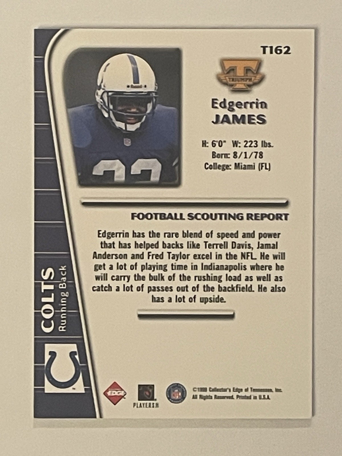 Edgerrin James 9 Rookie Card (RC) Lot – Various Sets, Insert + Base