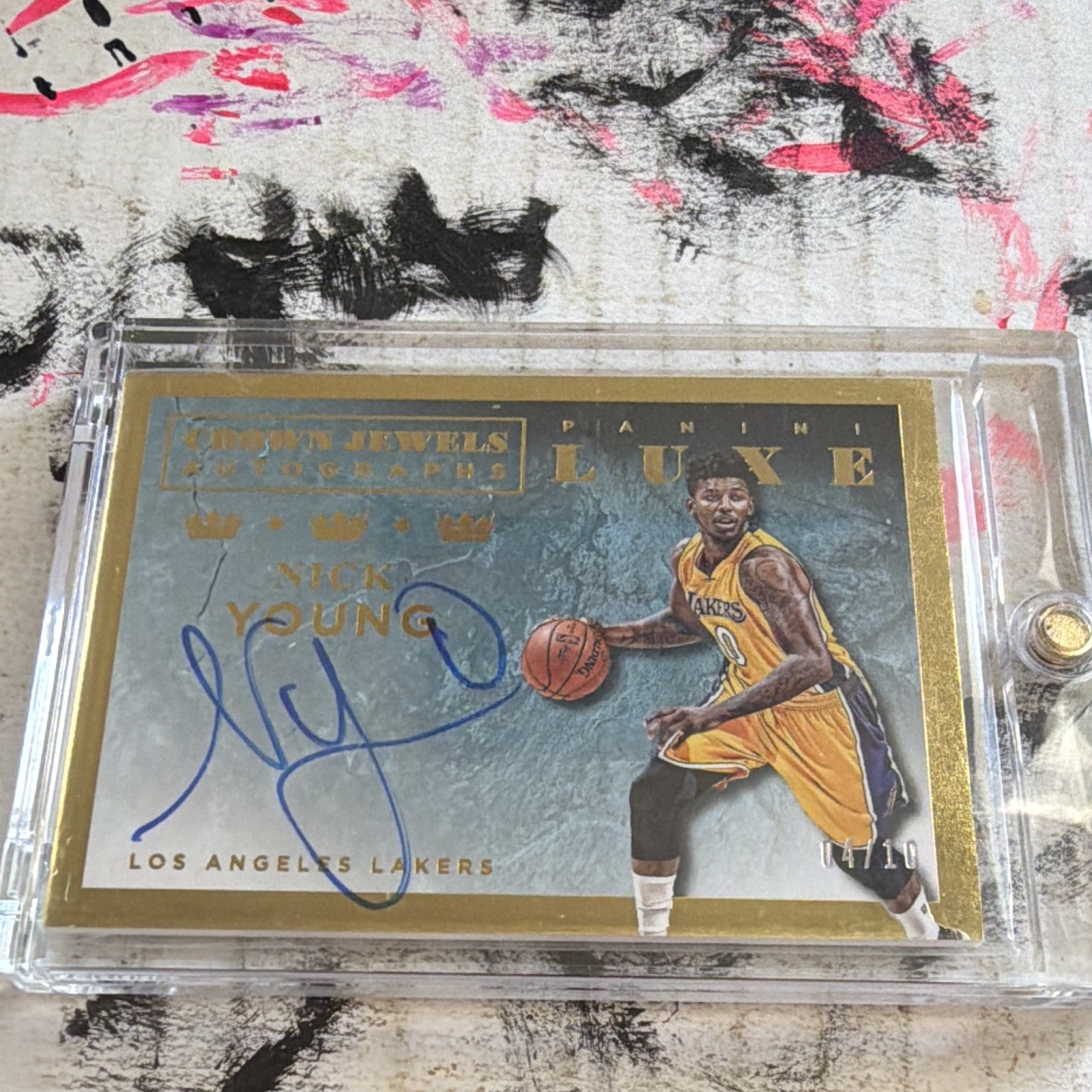 Panini 2015-16 Luxe Nick Young Lakers Crown Jewels Auto CJ-NYG /10