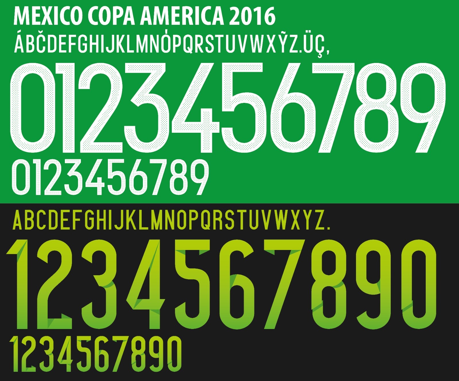 Mexico Copa America 2016 Name&Number Set Home/Away Football Soccer Print