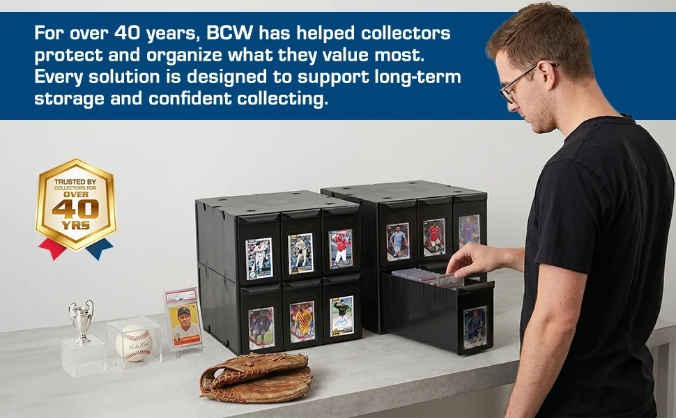 BCW 6 Drawer Card Catalog storage box bin – Black – NEW