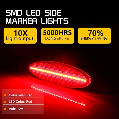 For 1997 1998 1999 2000 2001 2002 2003 2004 Chevy Red Lens Red Led Lights