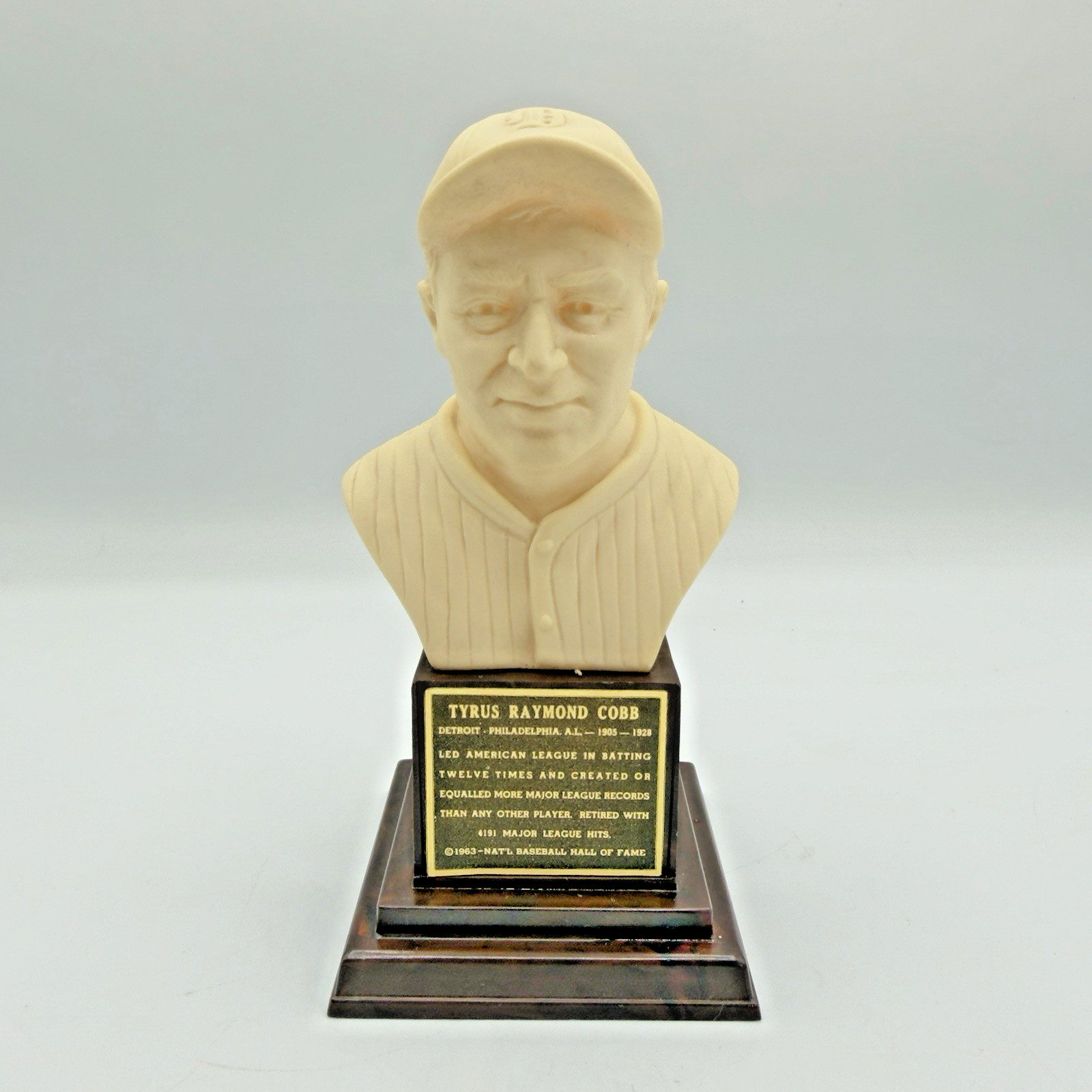 Ty Cobb Detroit Tigers 1963 Baseball Hall of Fame Plastic Bust Statue See Pics