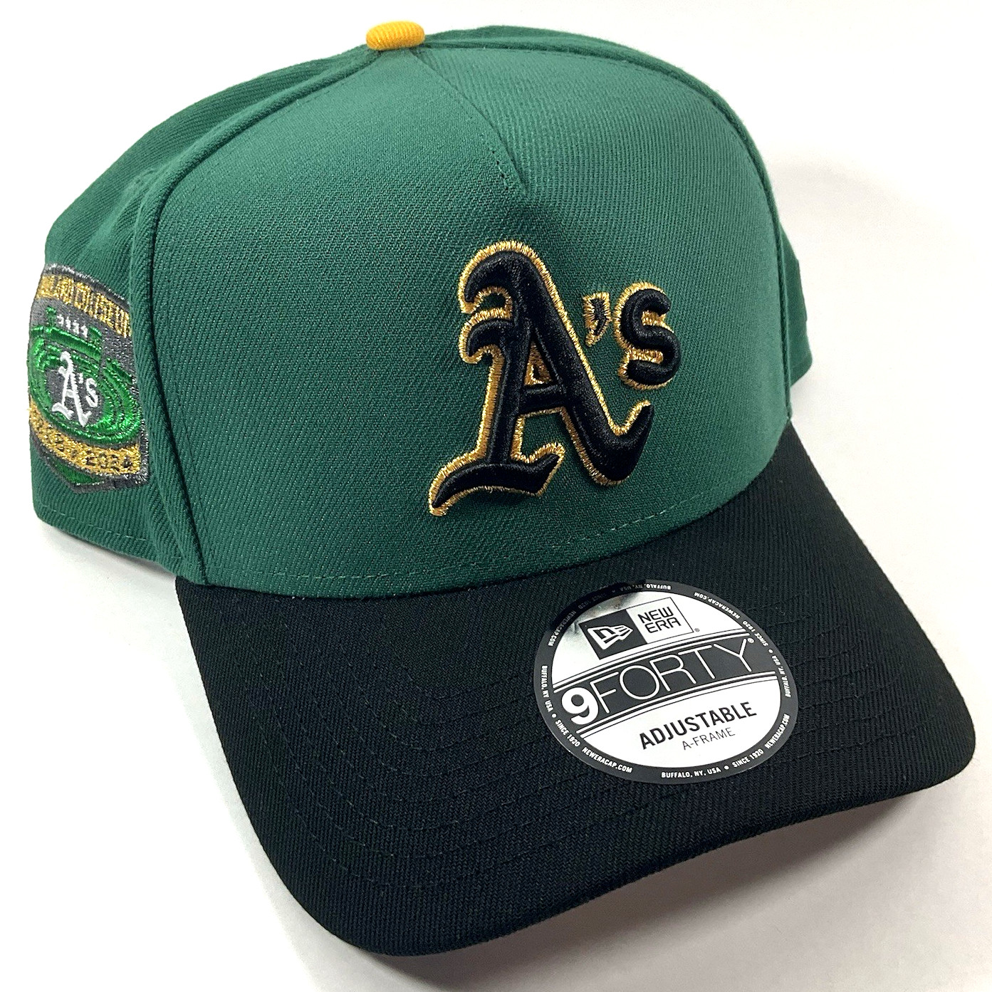 New Era Oakland A’s Exclusive Green Metallic Gold 9FORTY AFrame Snapback Hat Cap