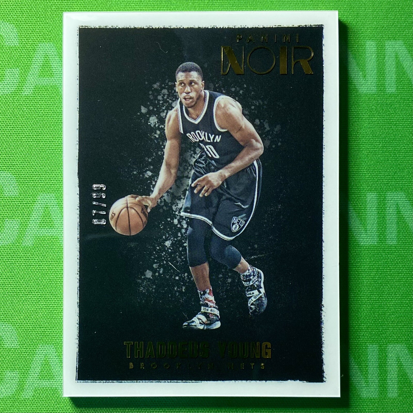 Thaddeus Young #’d 07/99 Black & White Acetate 2015-16 Panini Noir Base B& #155