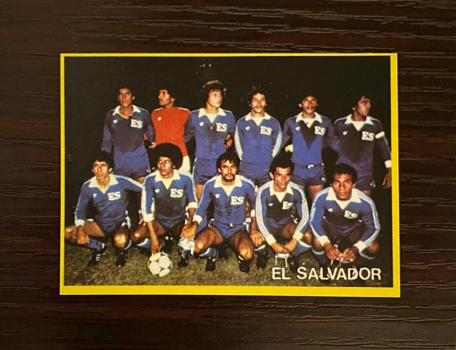 1982 El Salvador Team w/ Magico Gonzalez Danone Futbol Acc. World Cup Sticker EX