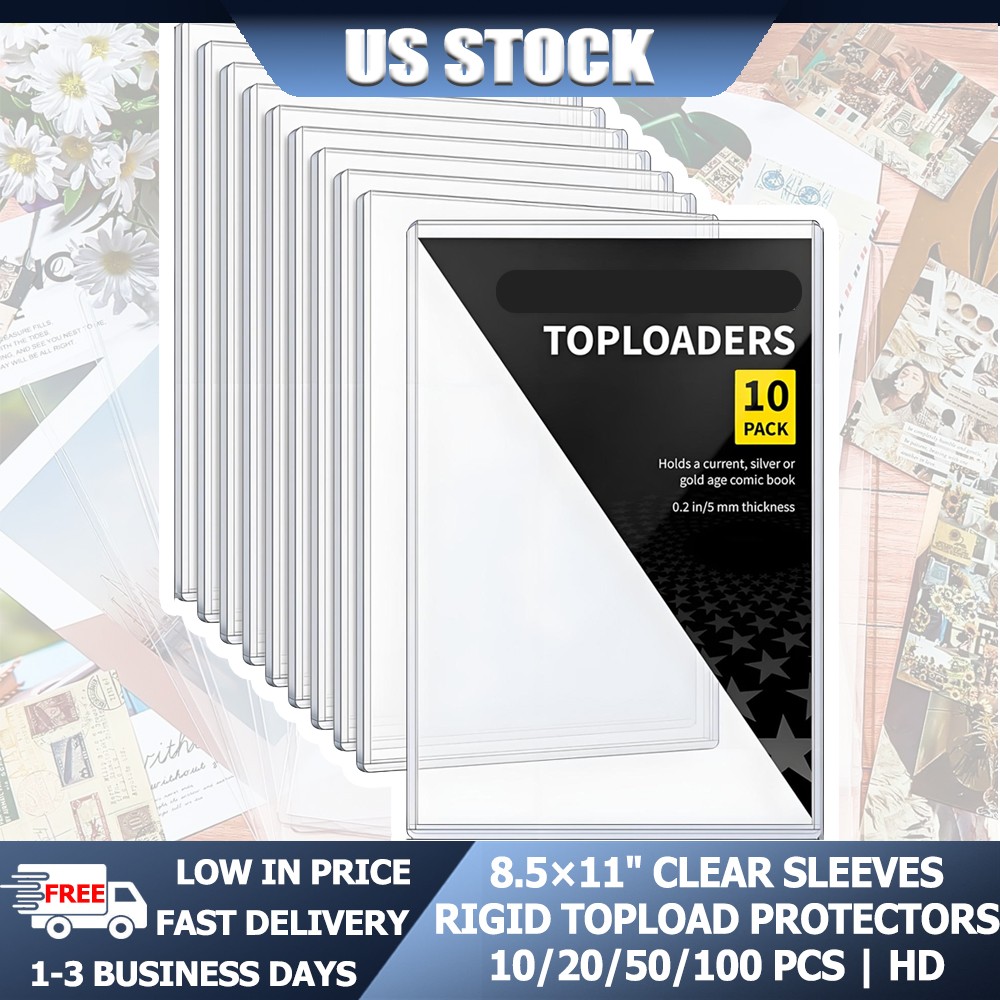 10 Pack Large Print Top Loaders Protector Hard Case Sleeve Poster Fast US Ship