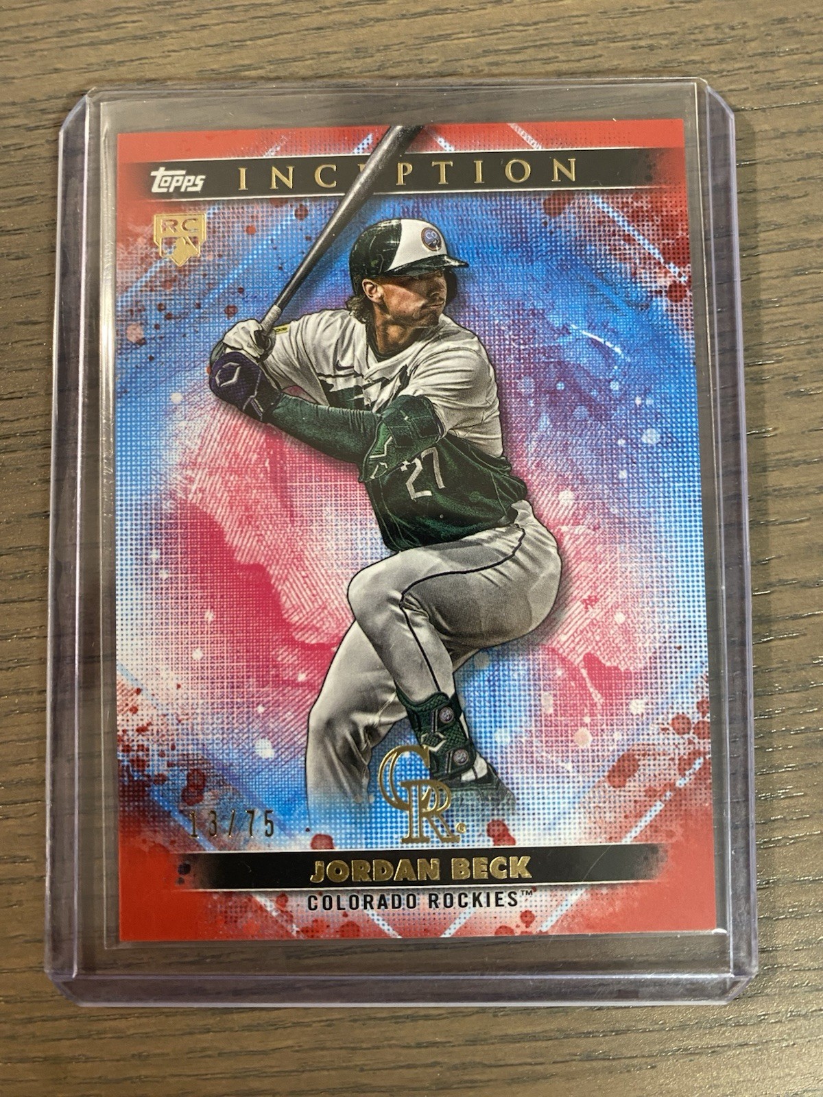 2024 Topps Inception Red #2 Jordan Beck RC Rookie 13/75 Rockies HD