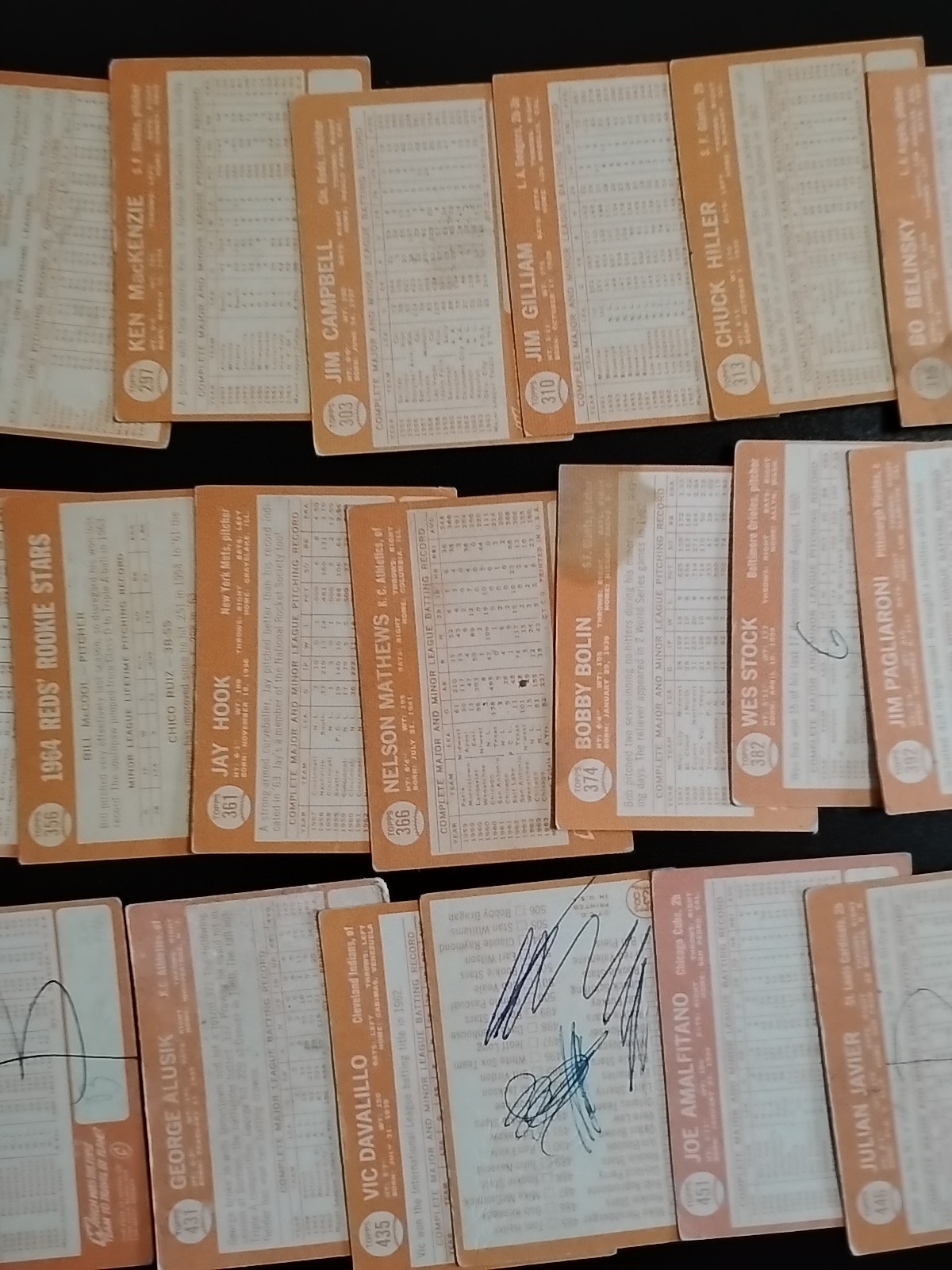 1964 Topps Baseball Cards – 37 Different – Lower grade – Several High Numbers
