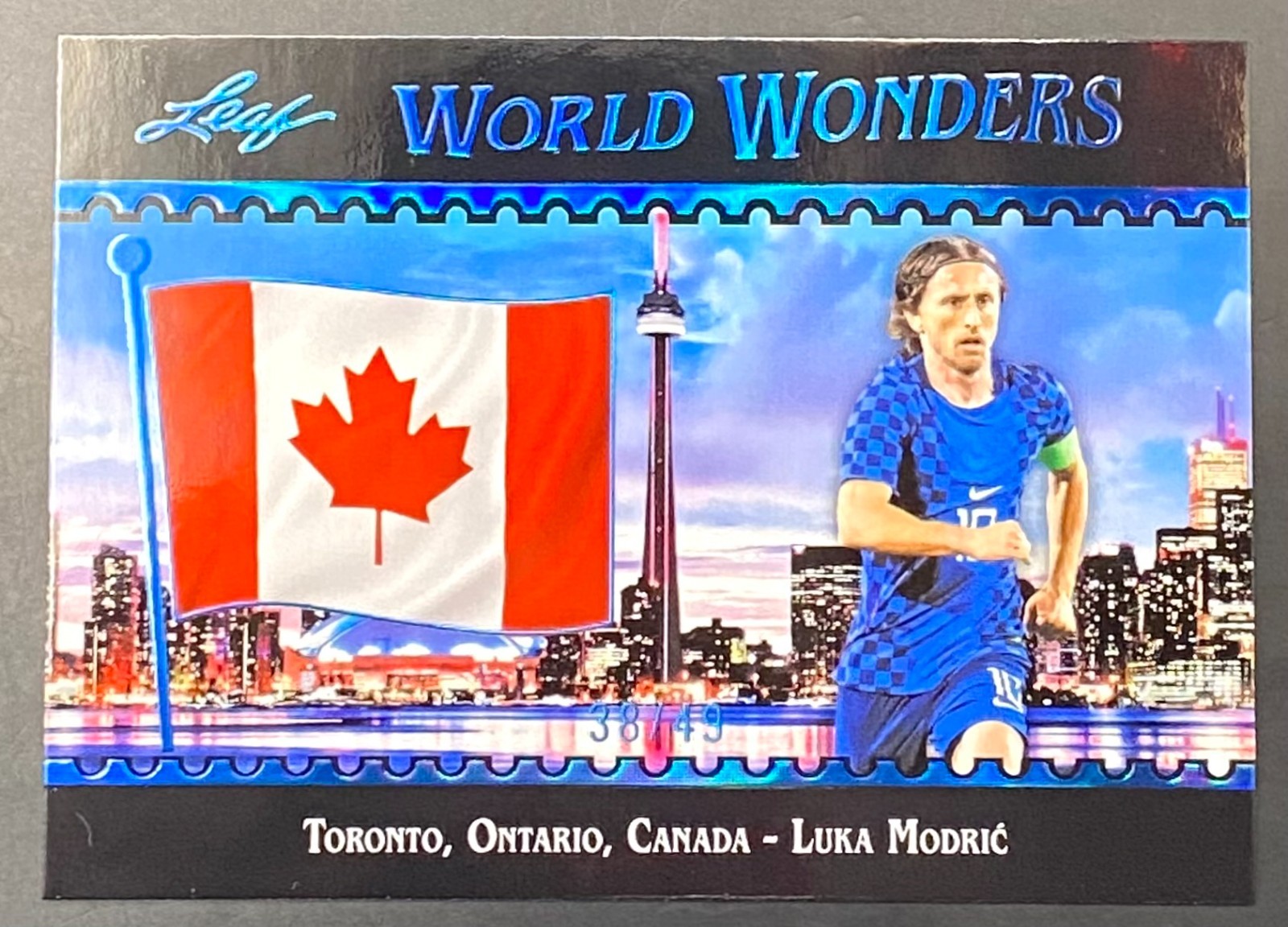 2026 Leaf World Wonders Luka Modric Blue #/49 Croatia World Cup #8 AC Milan