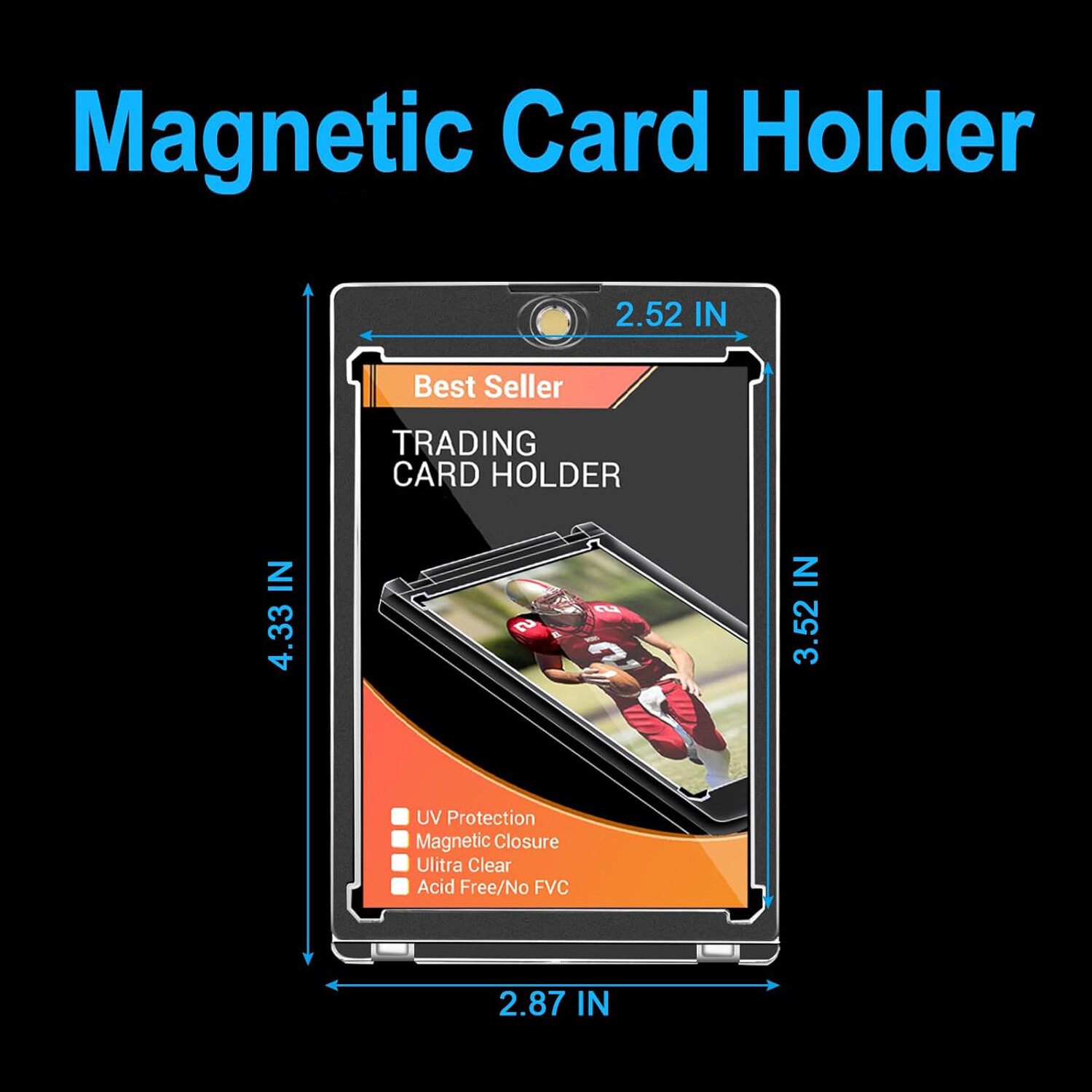 5/10/20/30/50 Pack Magnetic Trading Card Holders 55PT One-Touch UV Protection US
